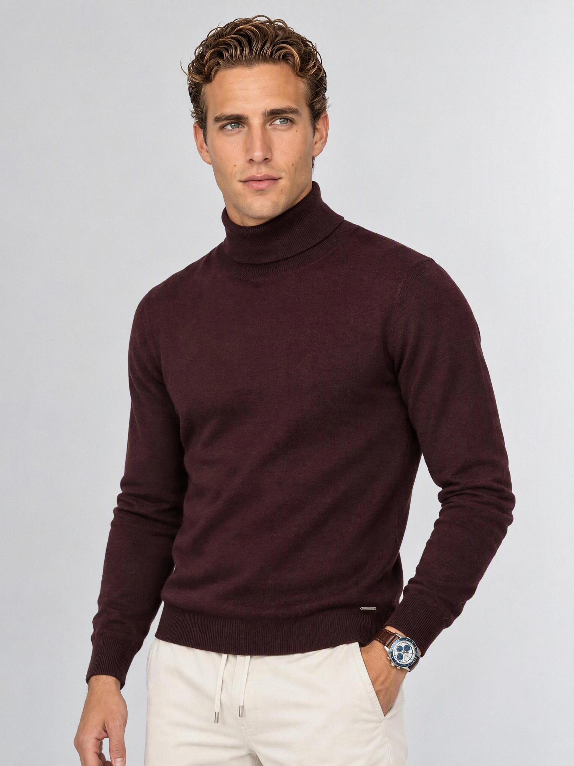JERSEY CUELLO VUELTO BURDEOS