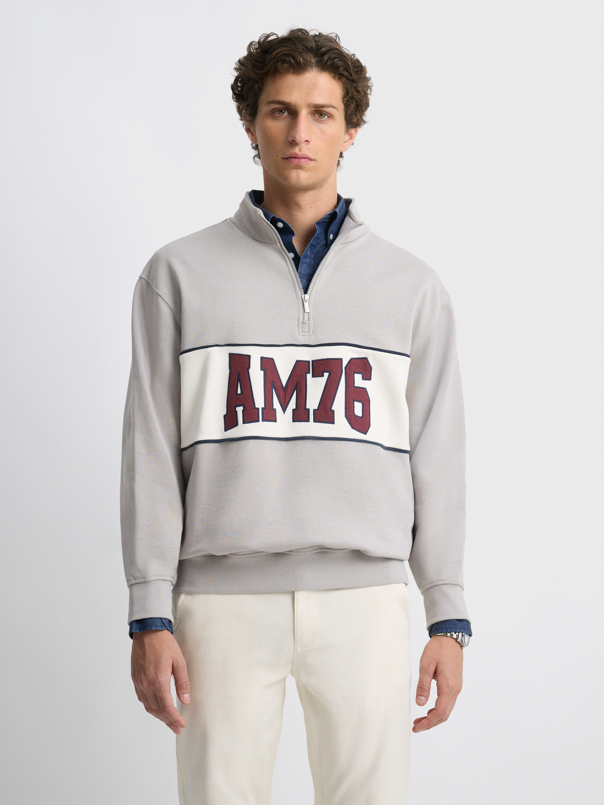 SUDADERA UNIQUE GRIS