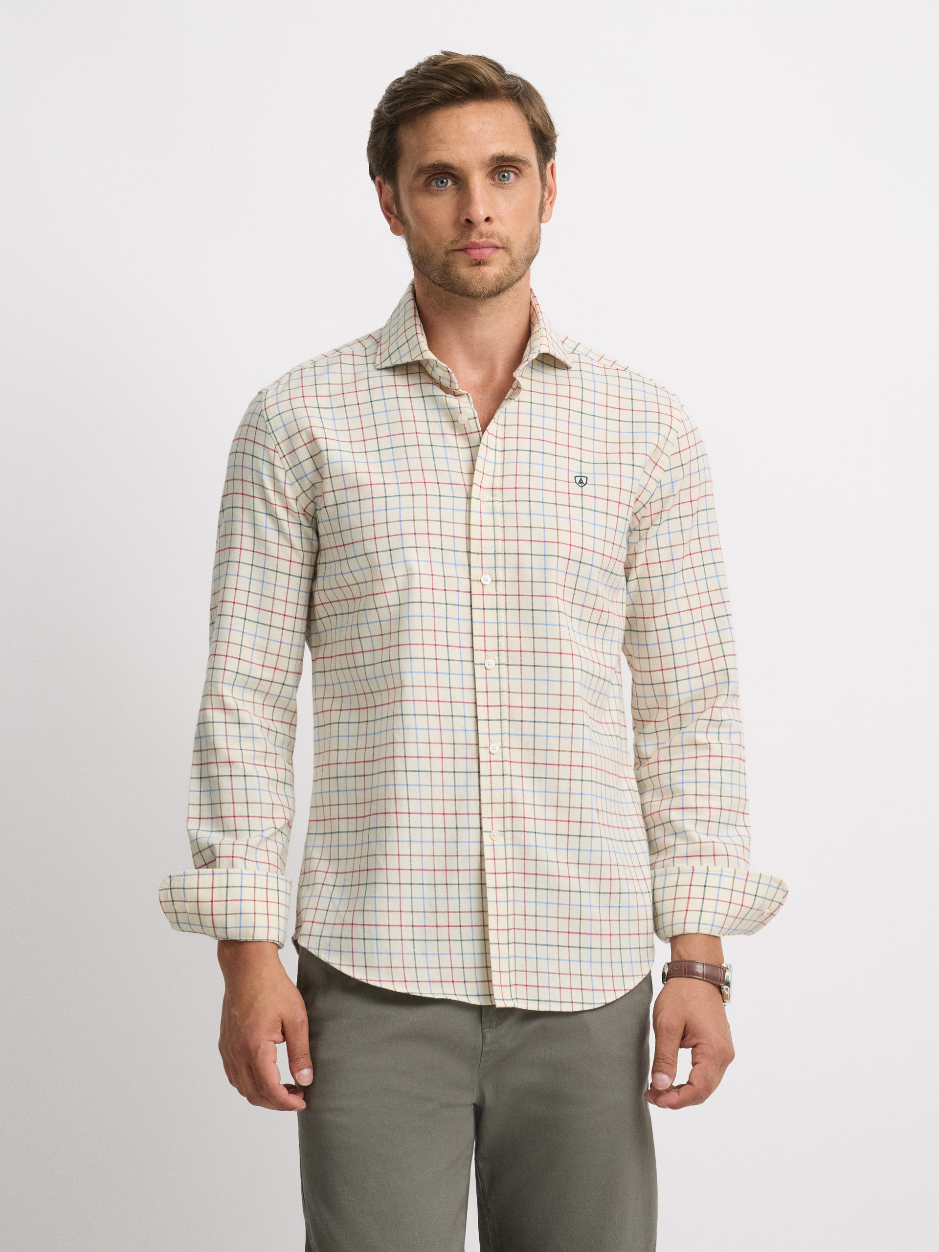 CAMISA TIE CHECKS CELESTE