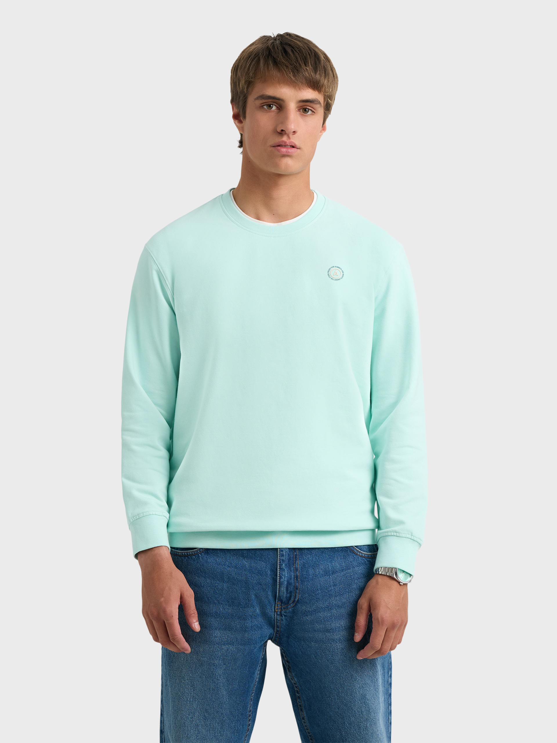 SUDADERA BASIC SPRING VERDE AGUA