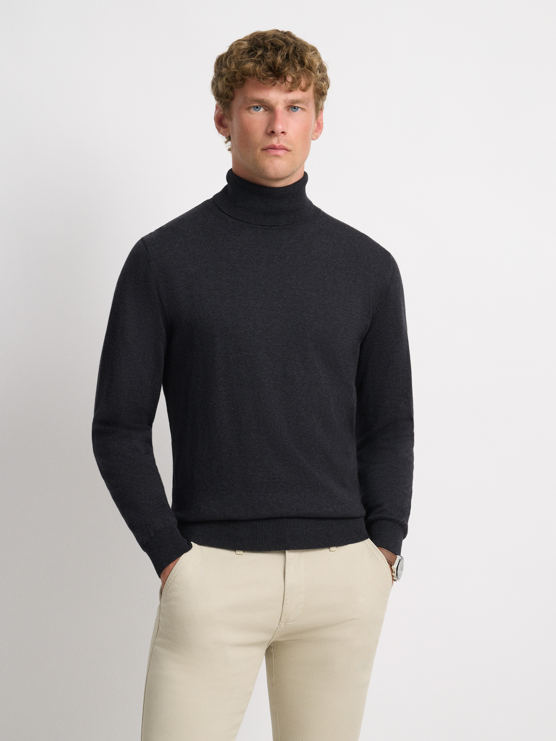JERSEY ROLL COLLAR GRIS