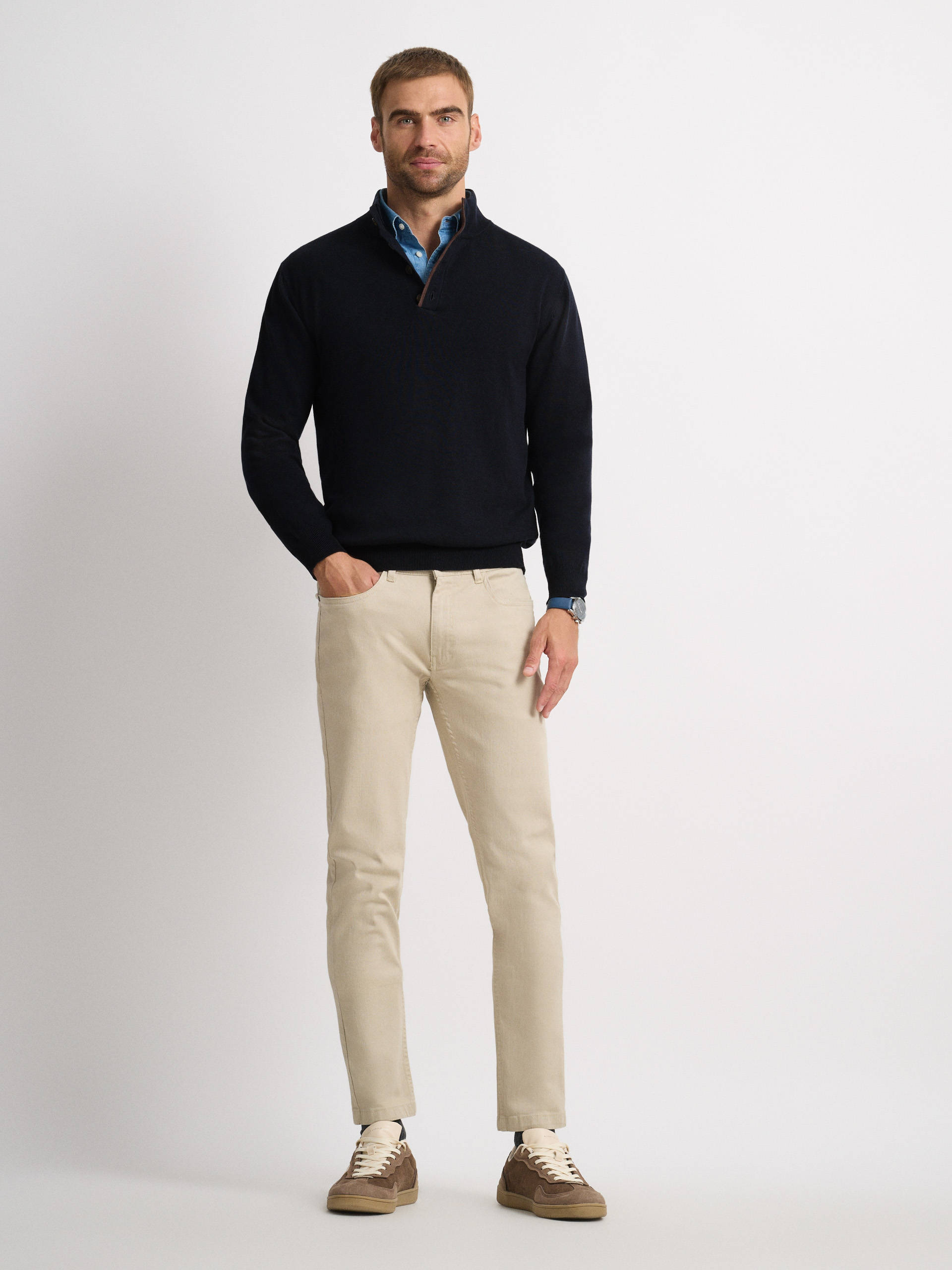 JERSEY BUTTON COLLAR