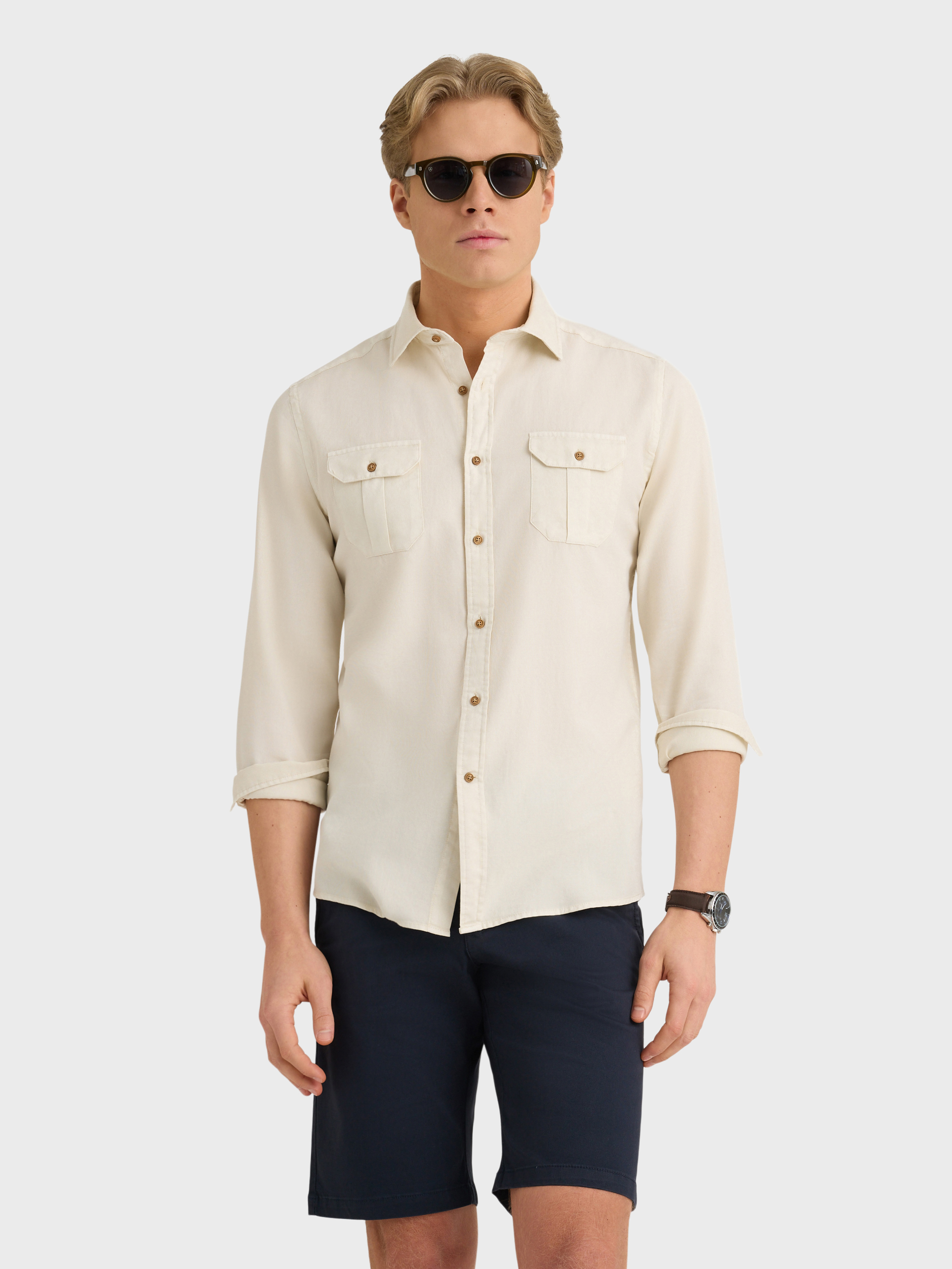 CAMISA PANAMA BOLSILLOS CRUDO
