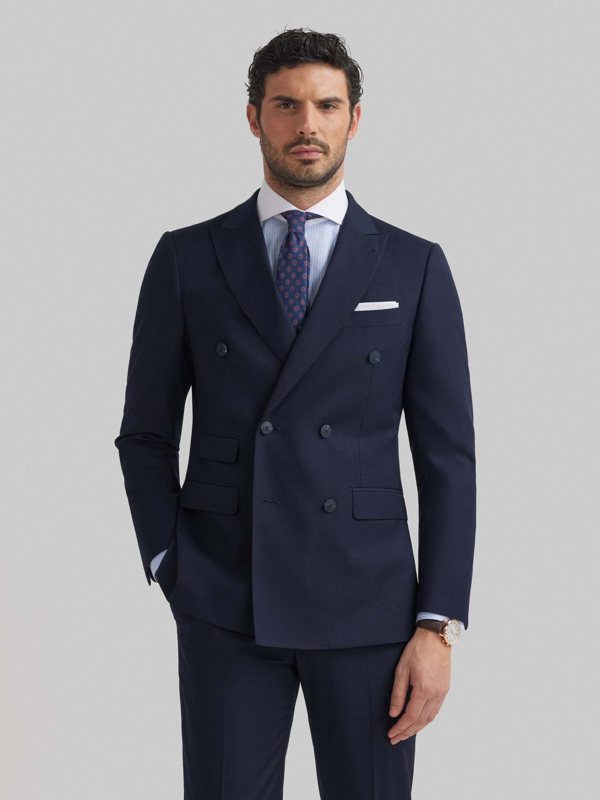 AMERICANA TWILL CRUZADO AZUL MARINO