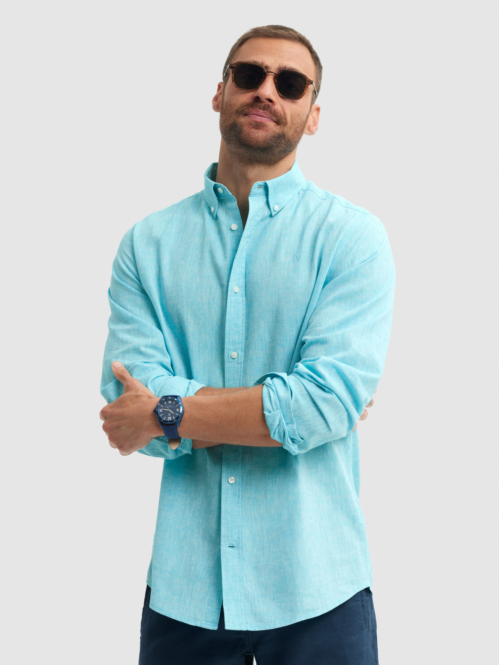 CAMISA LINO C. BOTON