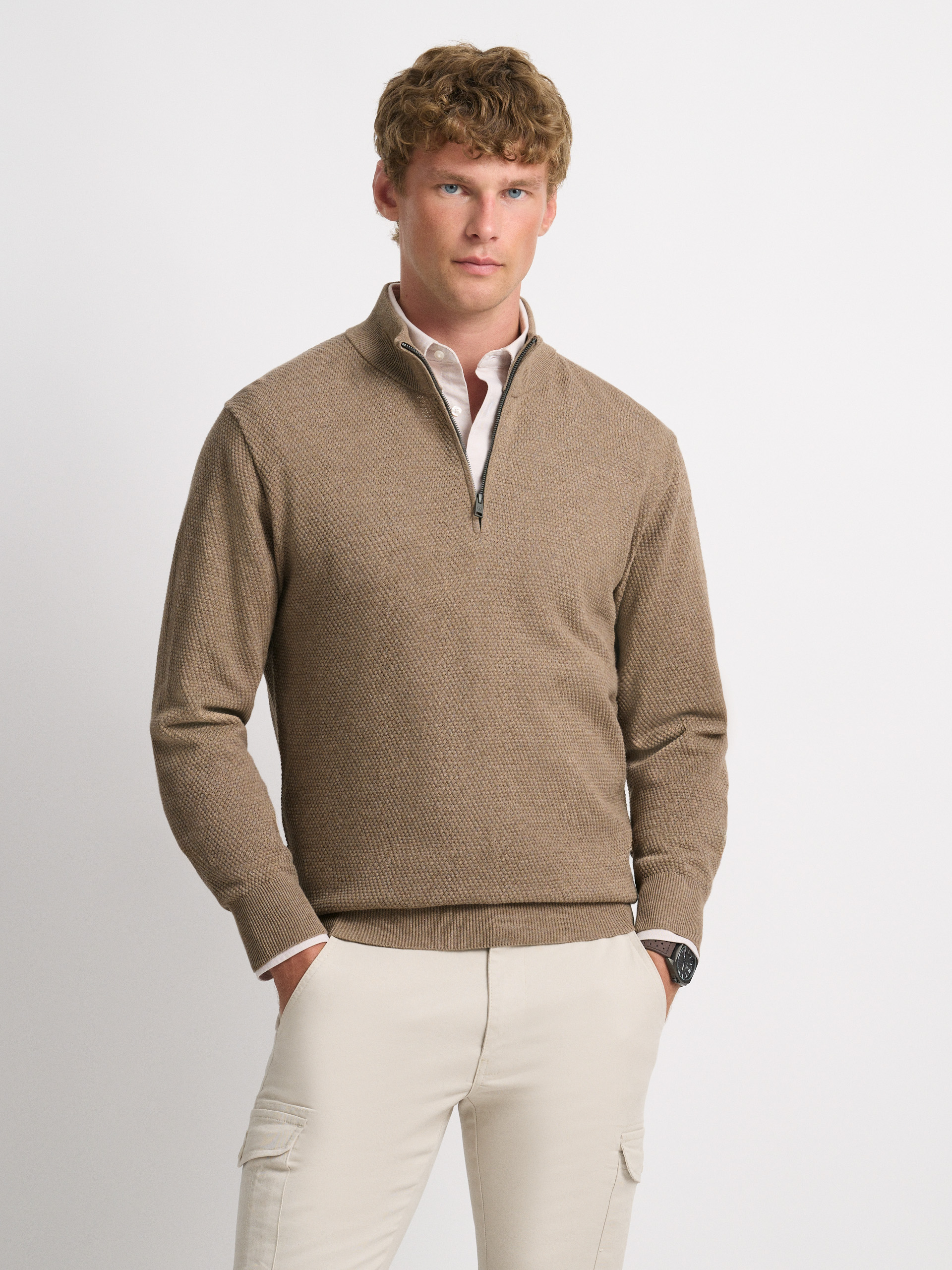 JERSEY CREMALLERA CAMEL