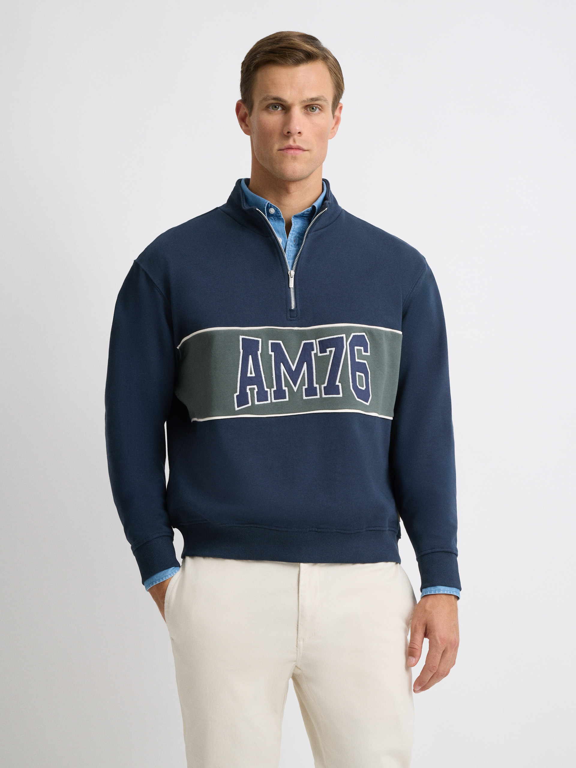 SUDADERA UNIQUE AZUL MARINO