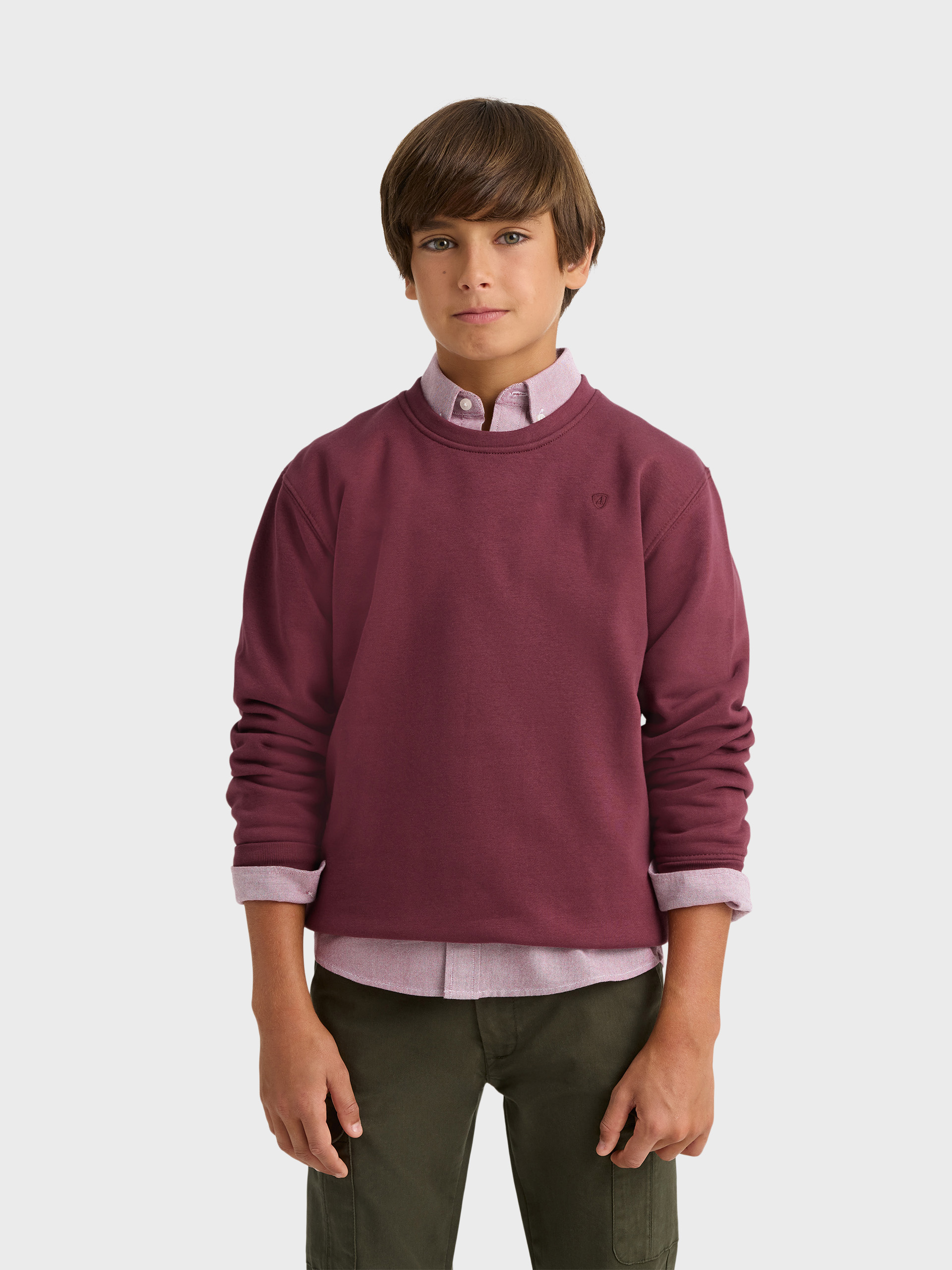 SUDADERA BASICA KIDS BURDEOS