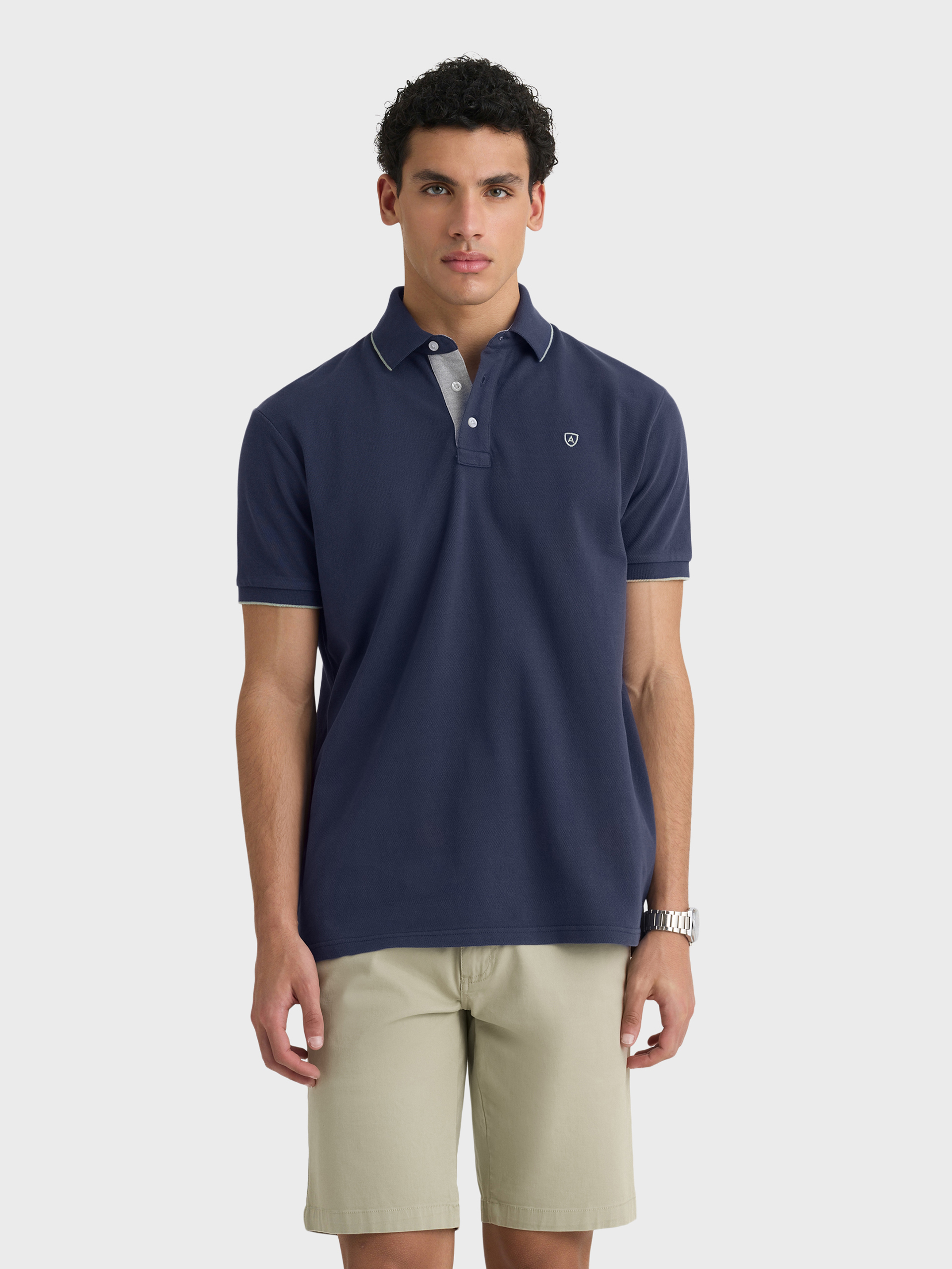 POLO CONTRAST AZUL MARINO