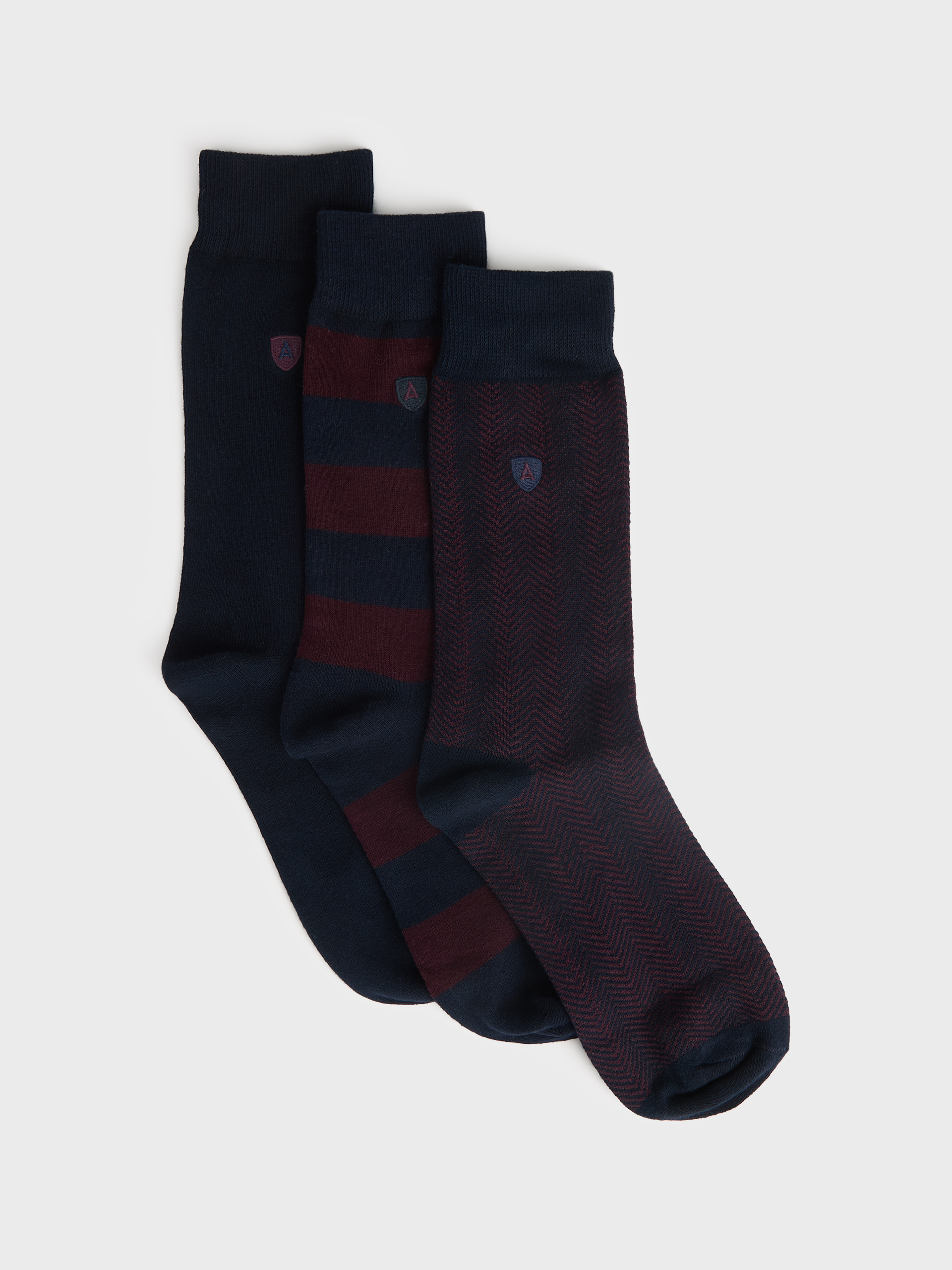 CALCETINES SET RAYAS AZUL MARINO