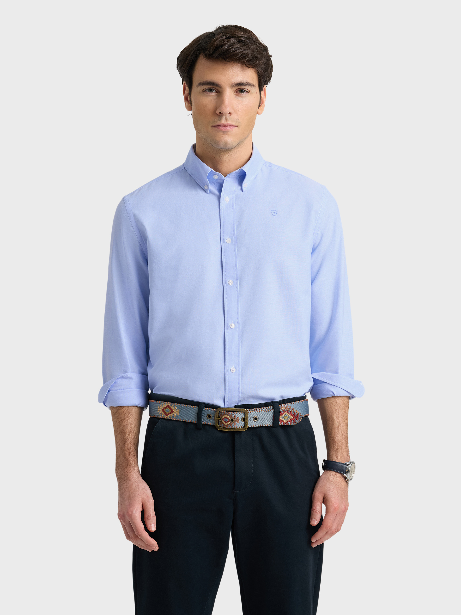 CAMISA OXFORD SOLID CELESTE
