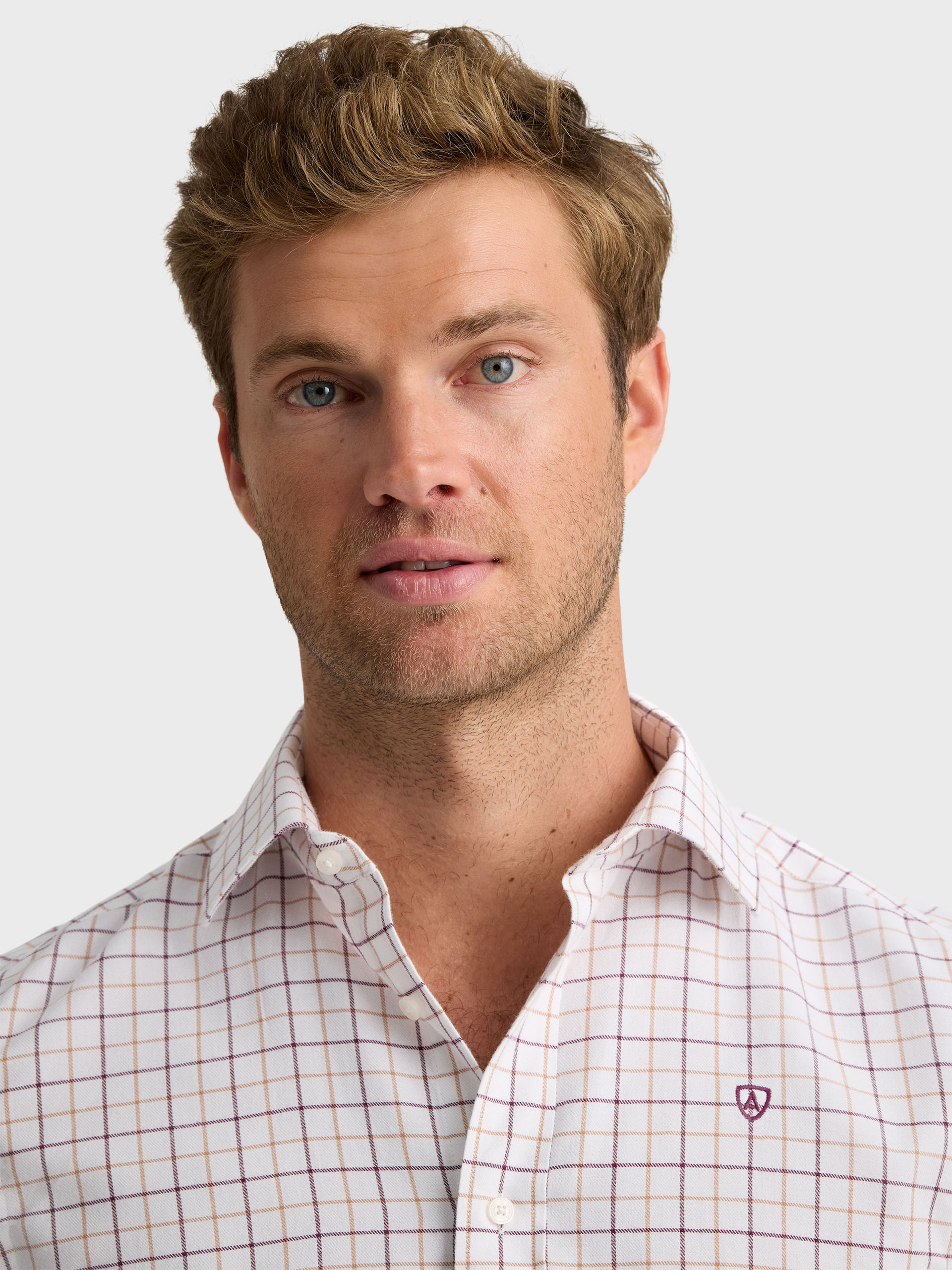 CAMISA HUNTER CHECKS BURDEOS