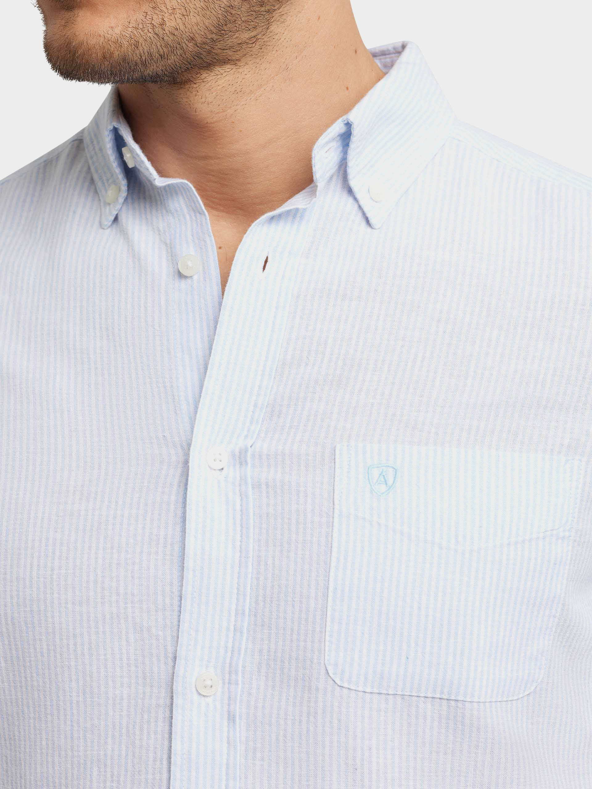 CAMISA LINO RAYAS BD