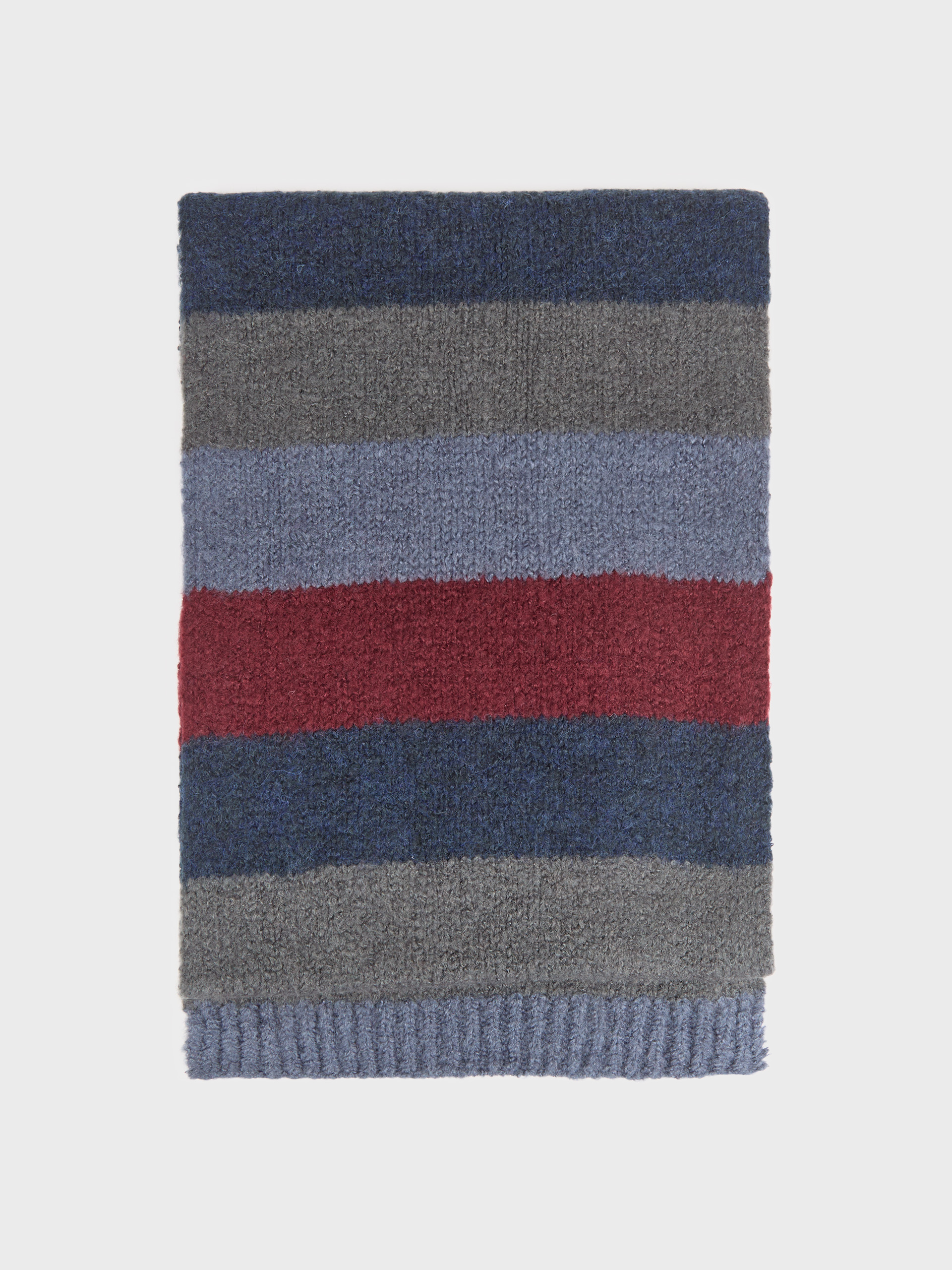 BUFANDA PUNTO RAYAS AZUL MARINO