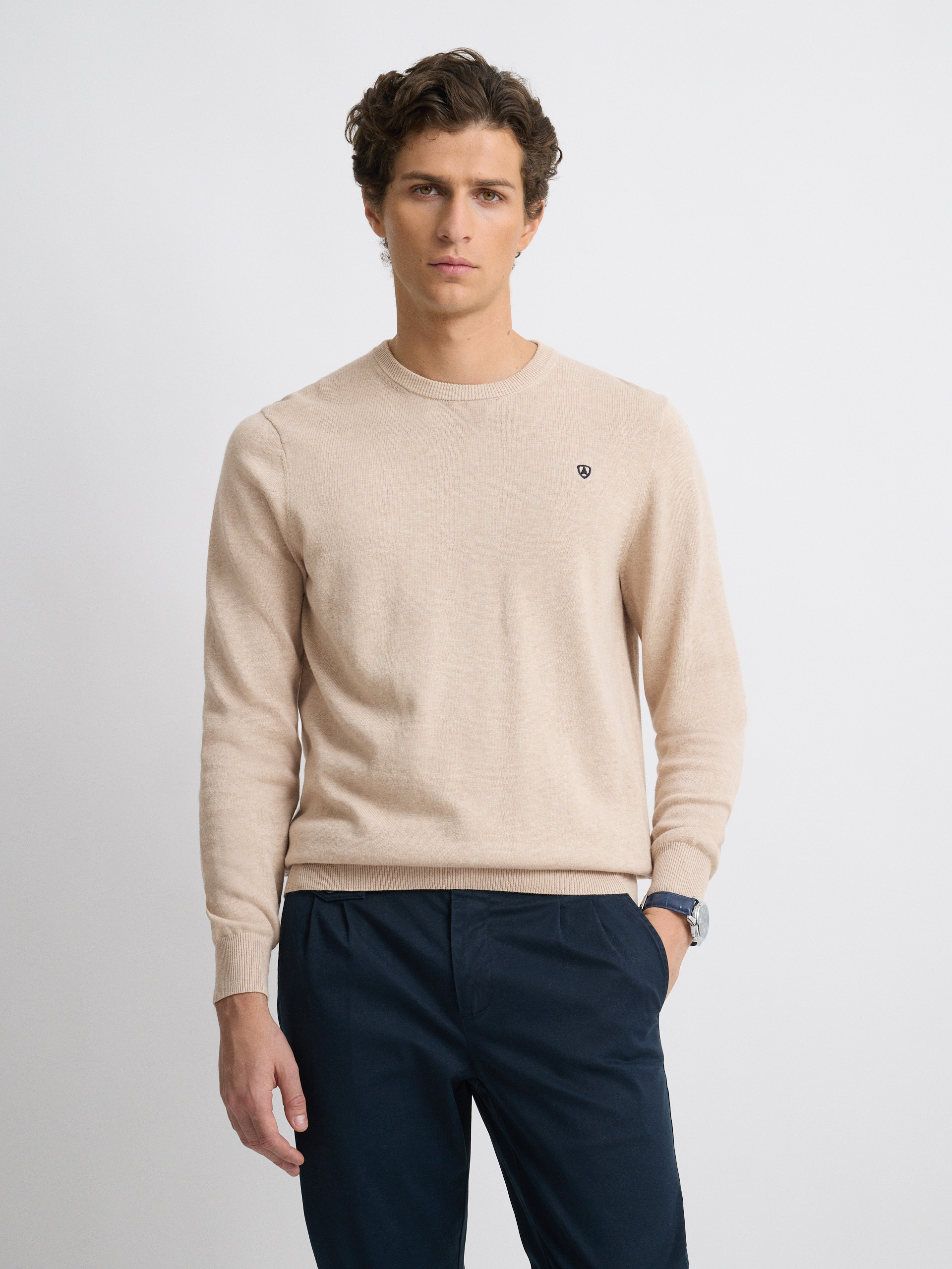 JERSEY ROUND NECK TRENDY BEIGE