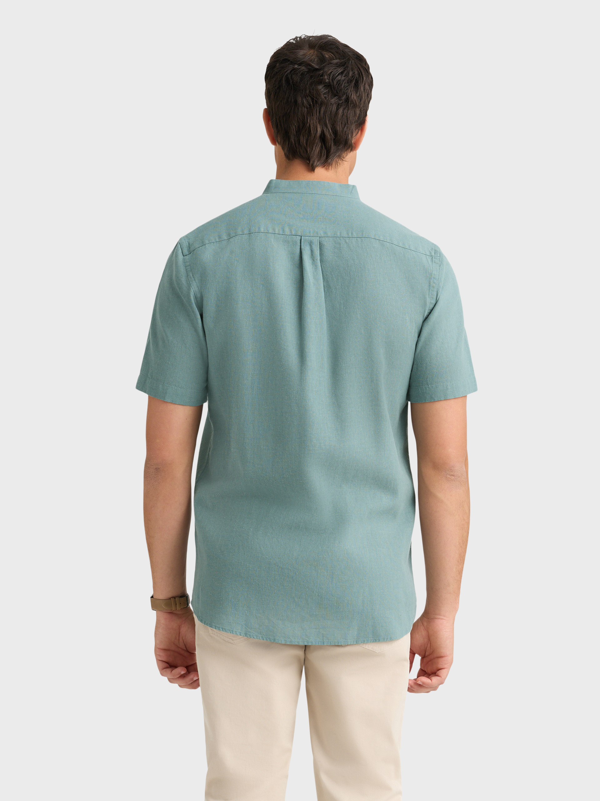 CAMISA LINO M.CORTA MAO