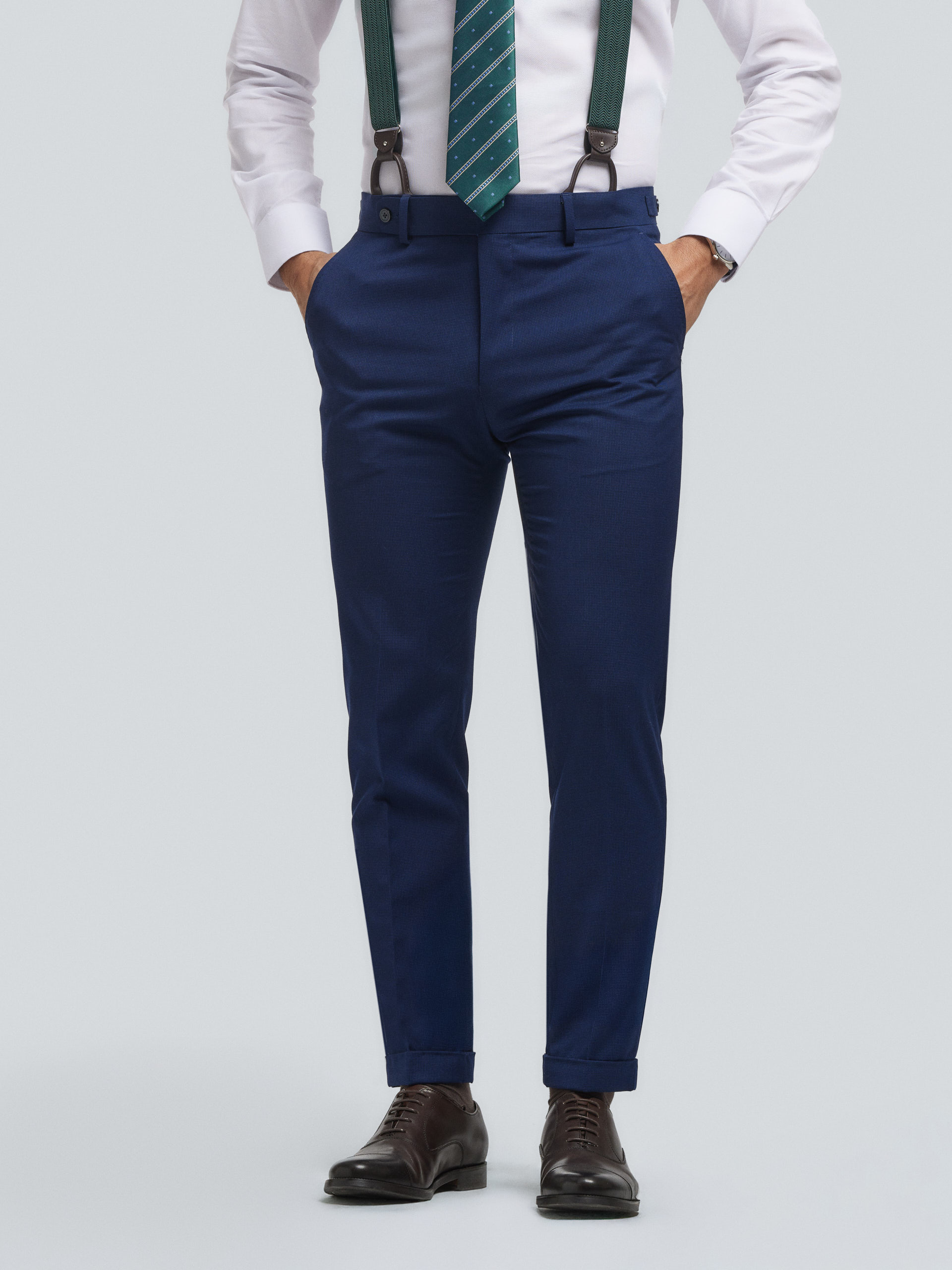 PANTALON CAPO MICROCHECKS AZUL