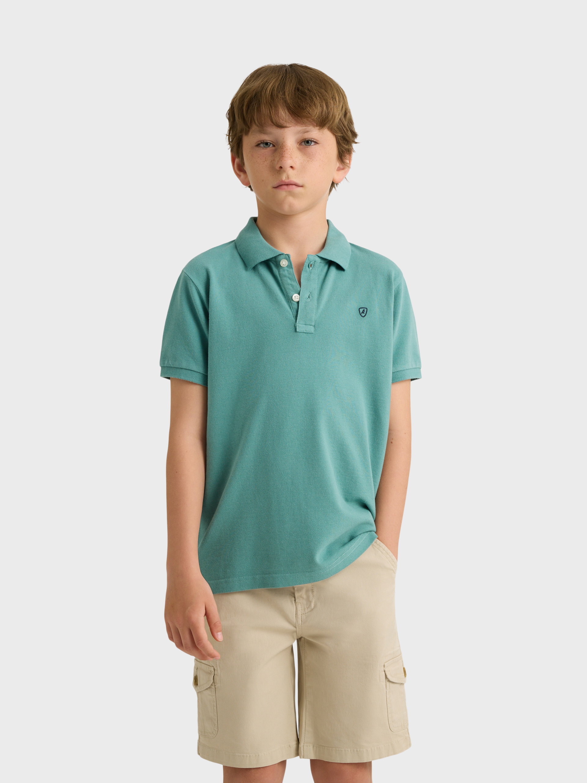POLO BASIC KIDS AZUL