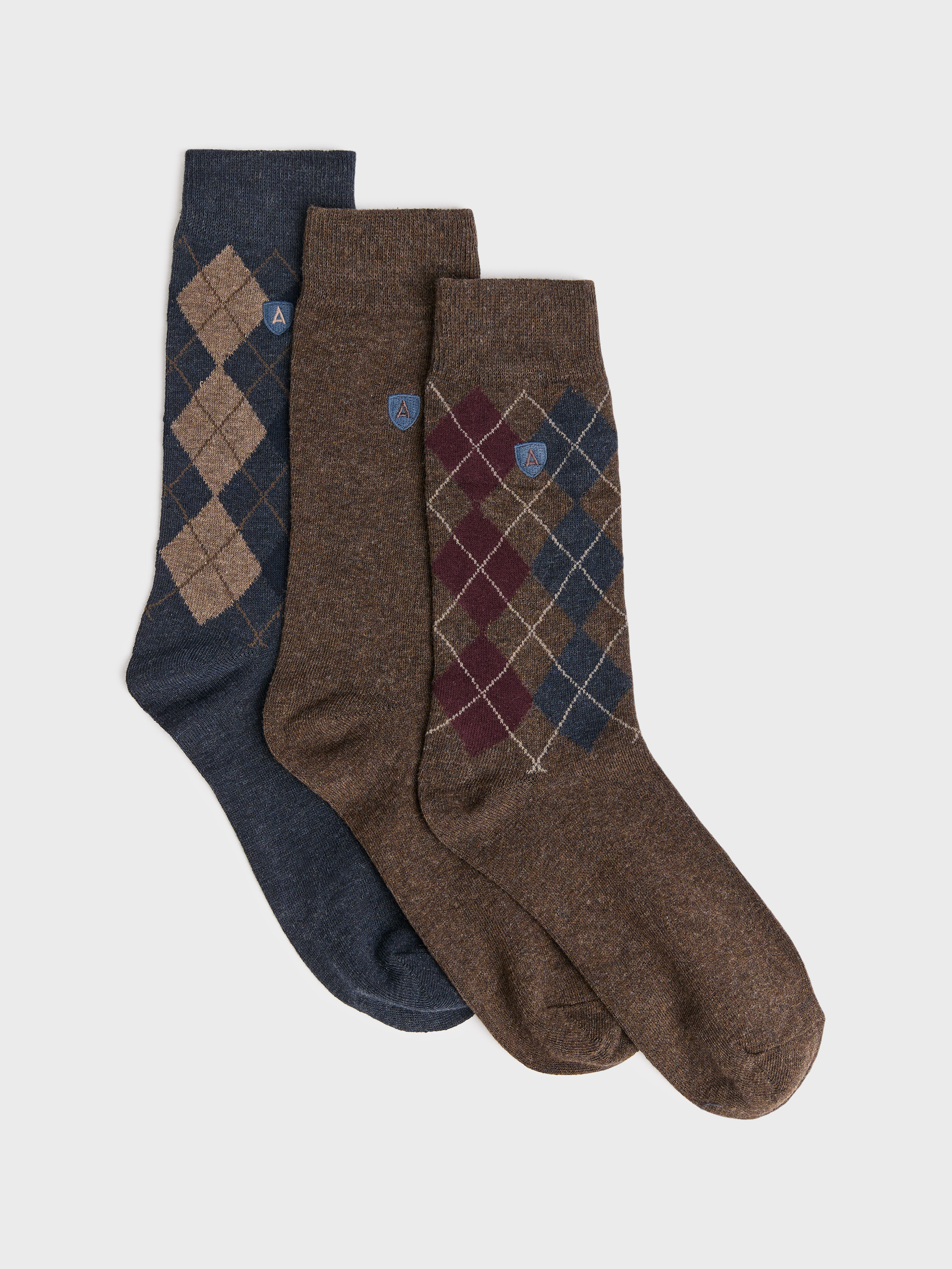 CALCETINES ROMBOS MARRÓN