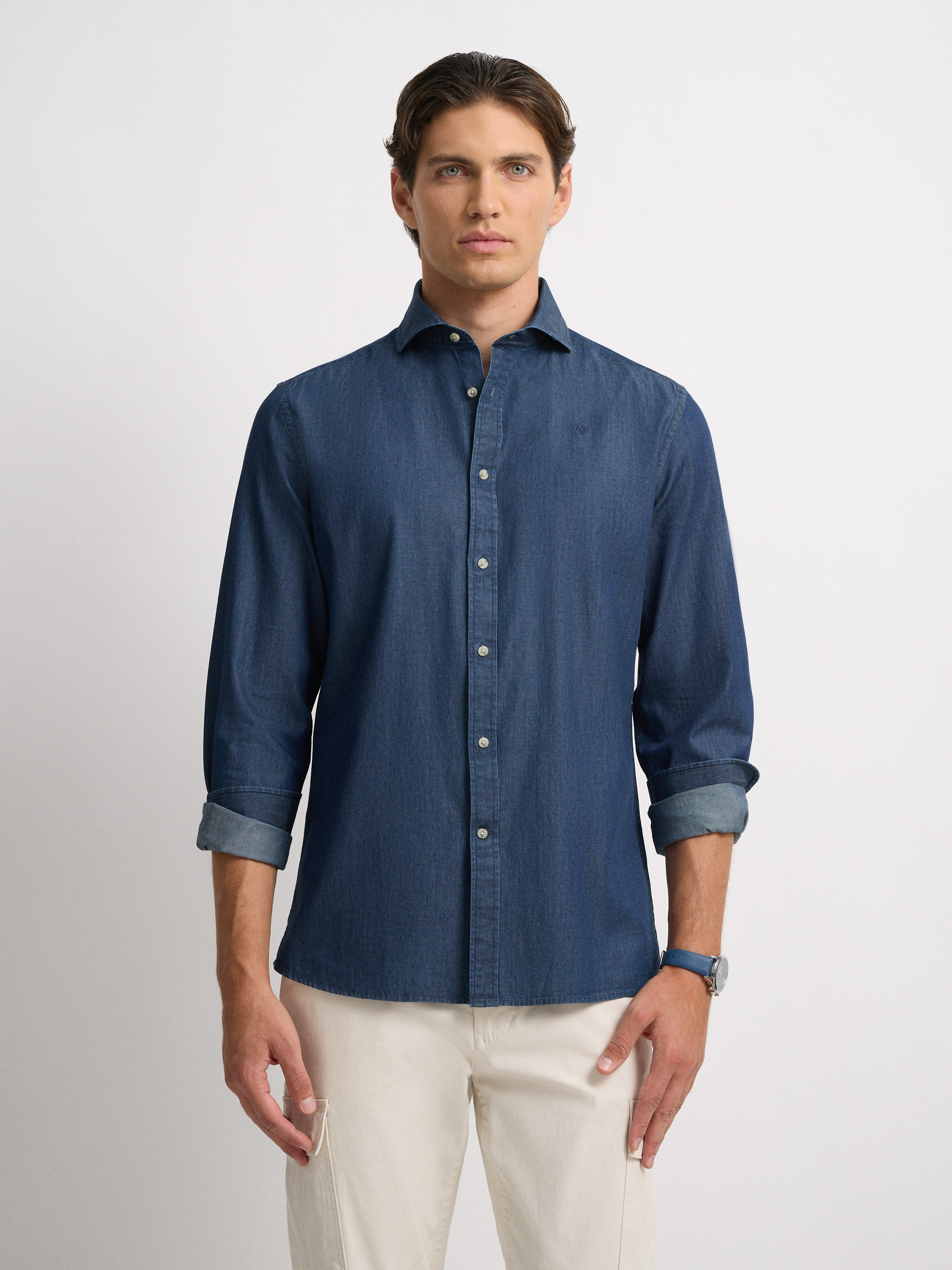 CAMISA DENIM TIE AZUL MARINO