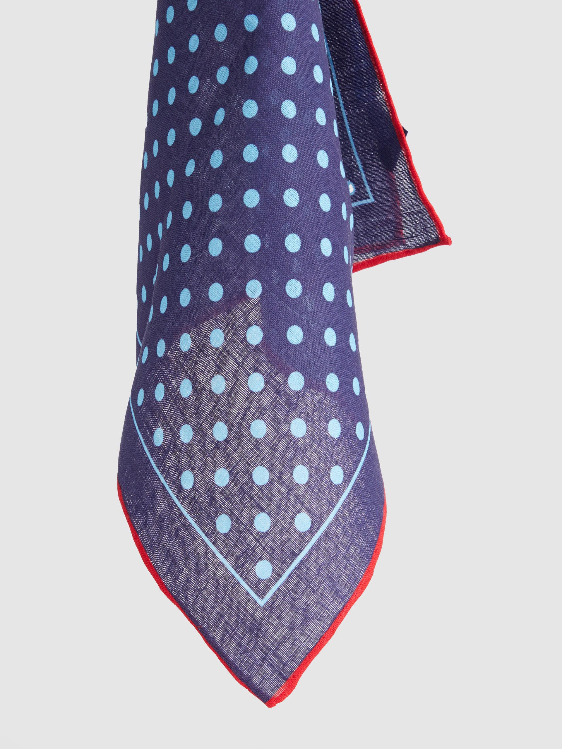 PAÑUELO LINO PRINT AZUL MARINO