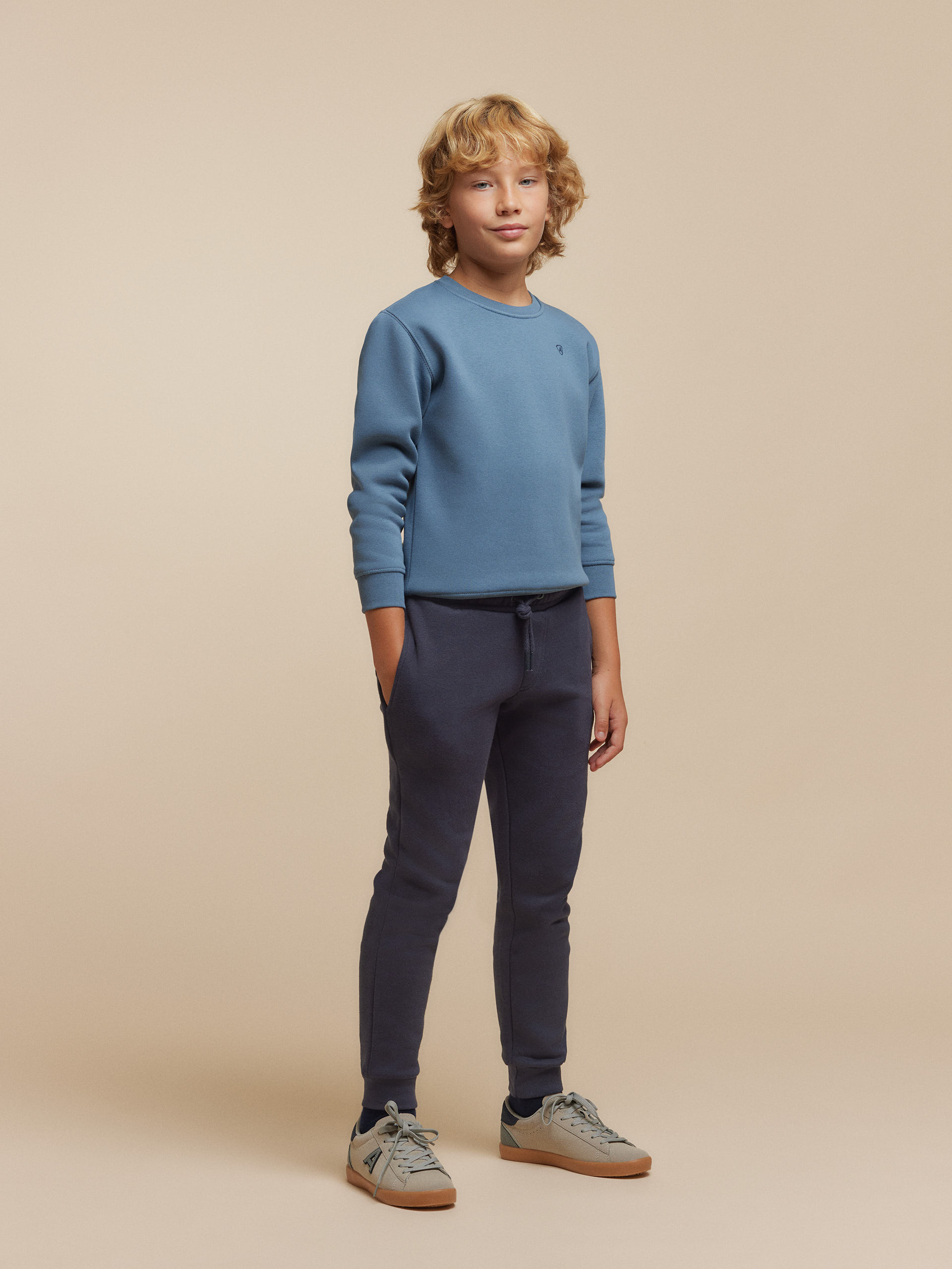 JOGGER BASIC KIDS AZUL MARINO