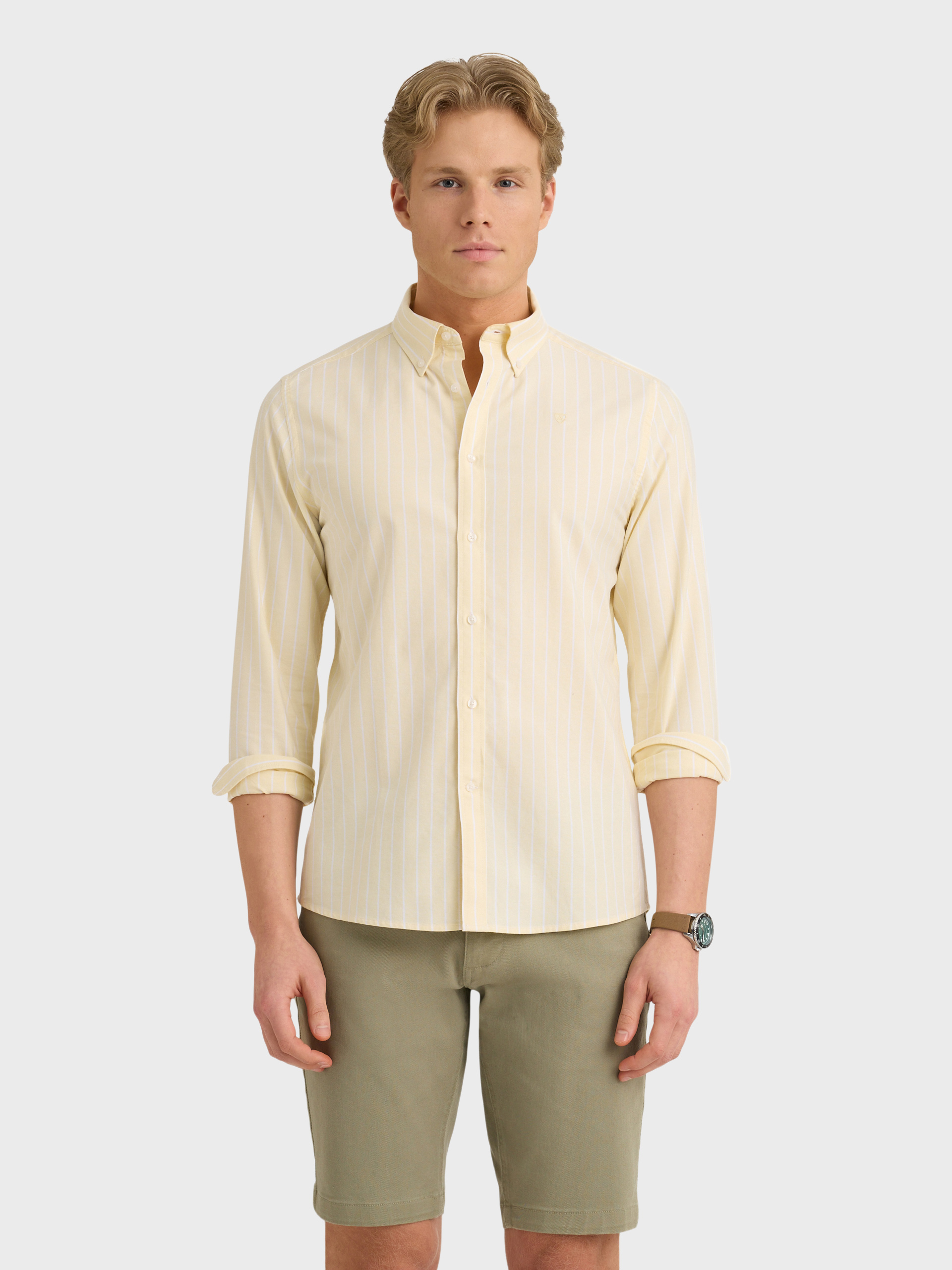 CAMISA OXFORD STRIPES AMARILLO
