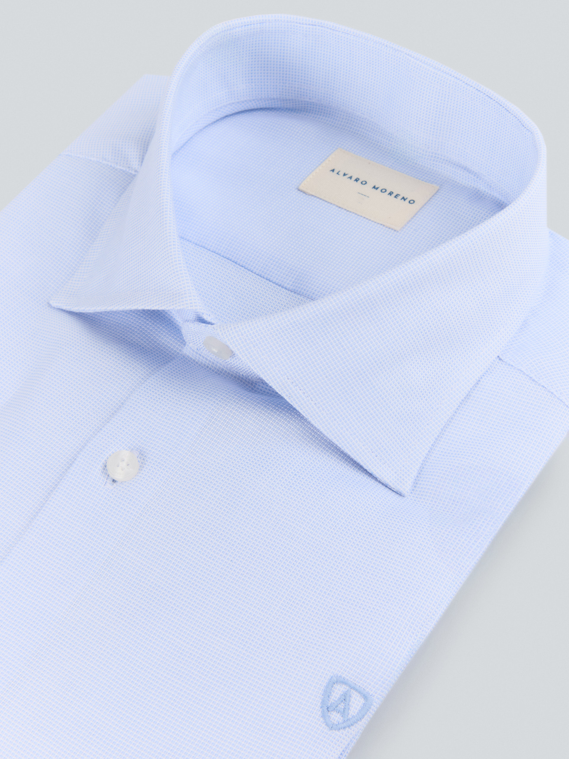 CAMISA VESTIR MICRO CELESTE