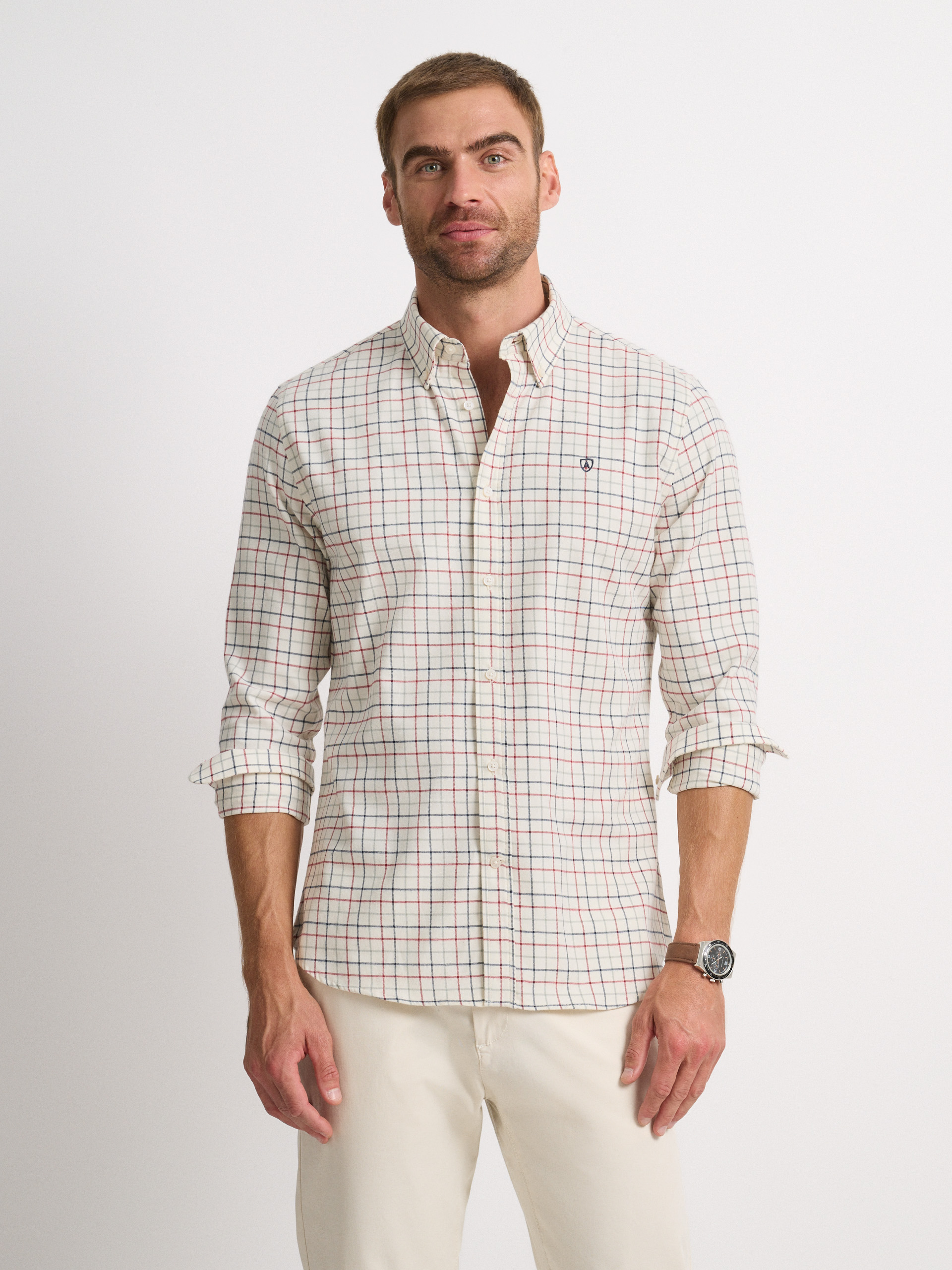 CAMISA FLANNEL CHECKS BURDEOS