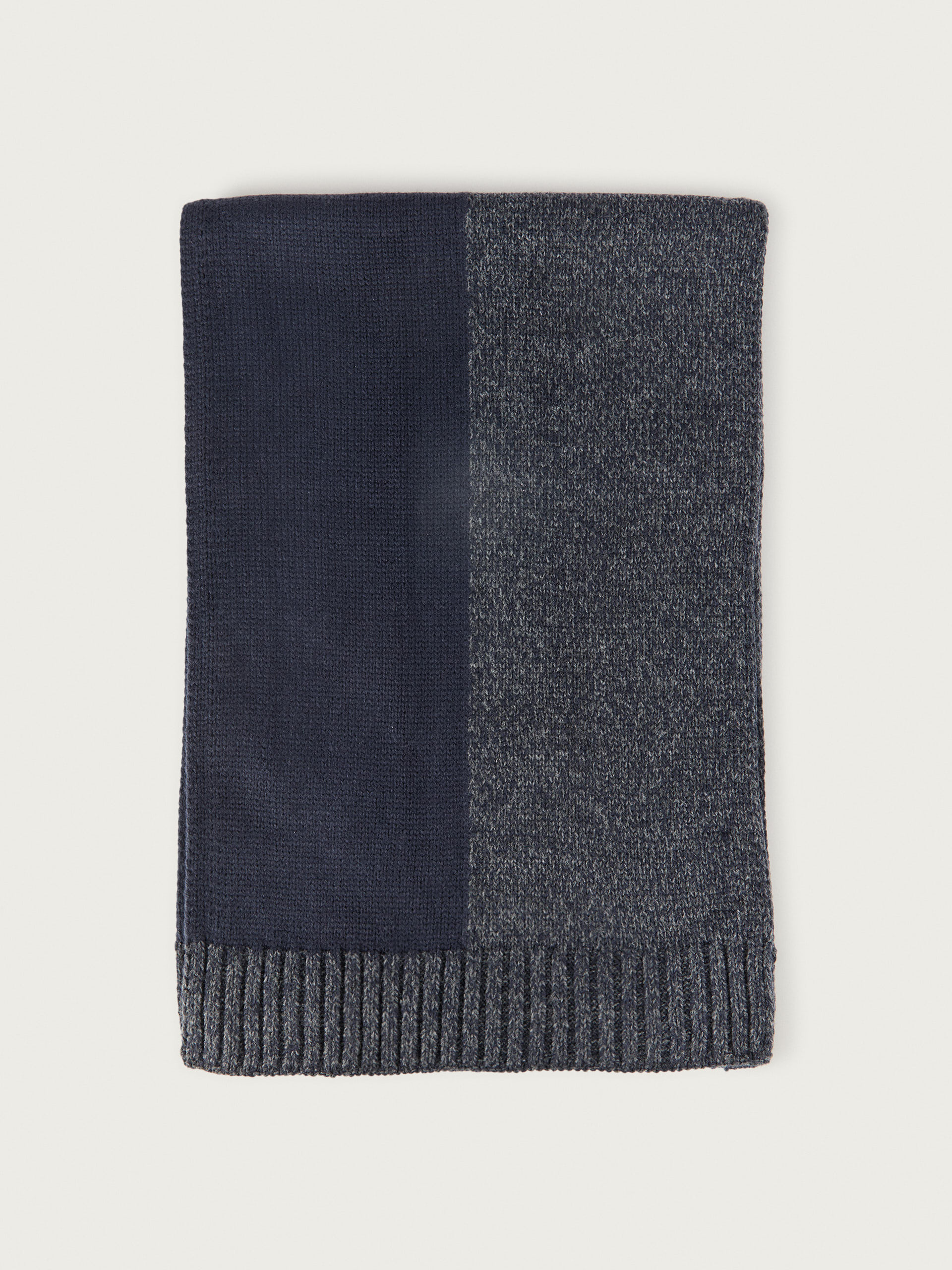 BUFANDA BICOLOR AZUL MARINO