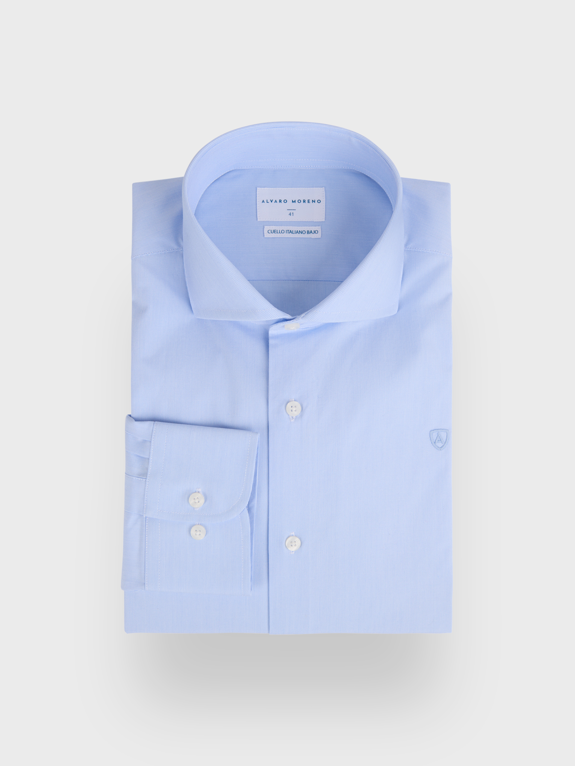 CAMISA VESTIR MIL RAYAS CELESTE