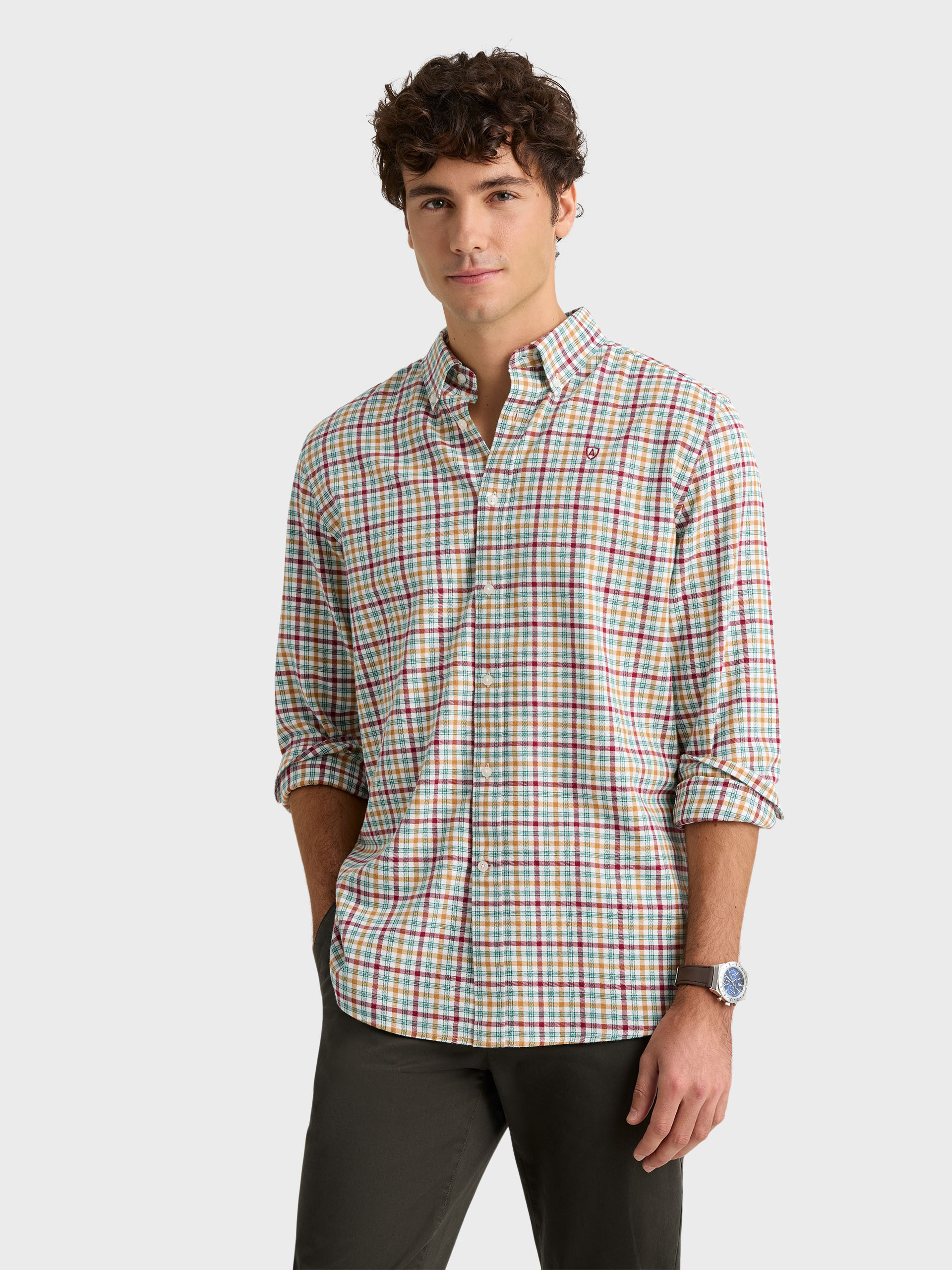 CAMISA FLANNEL CHECKS BURDEOS