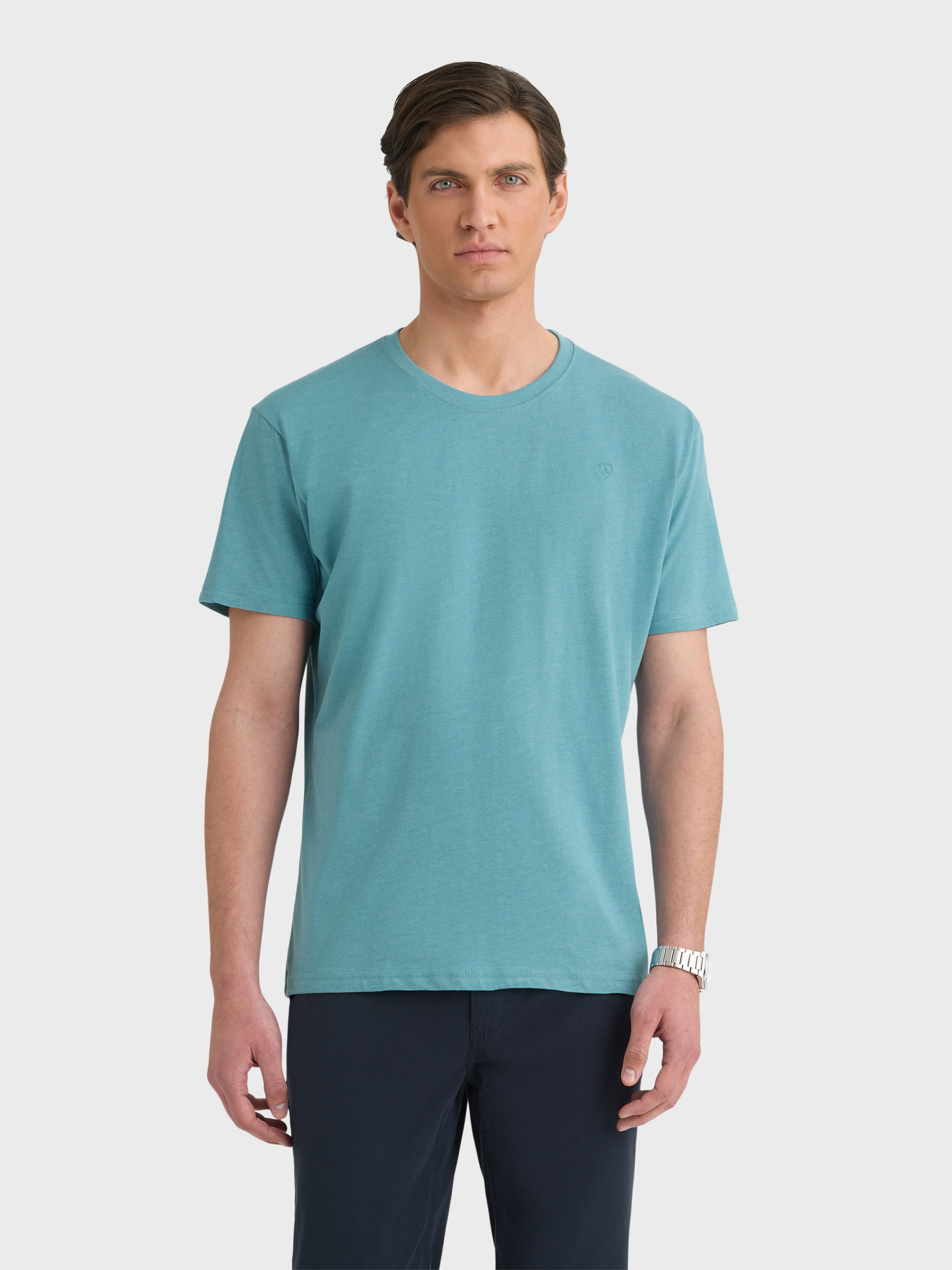 CAMISETA MELANGE TURQUESA