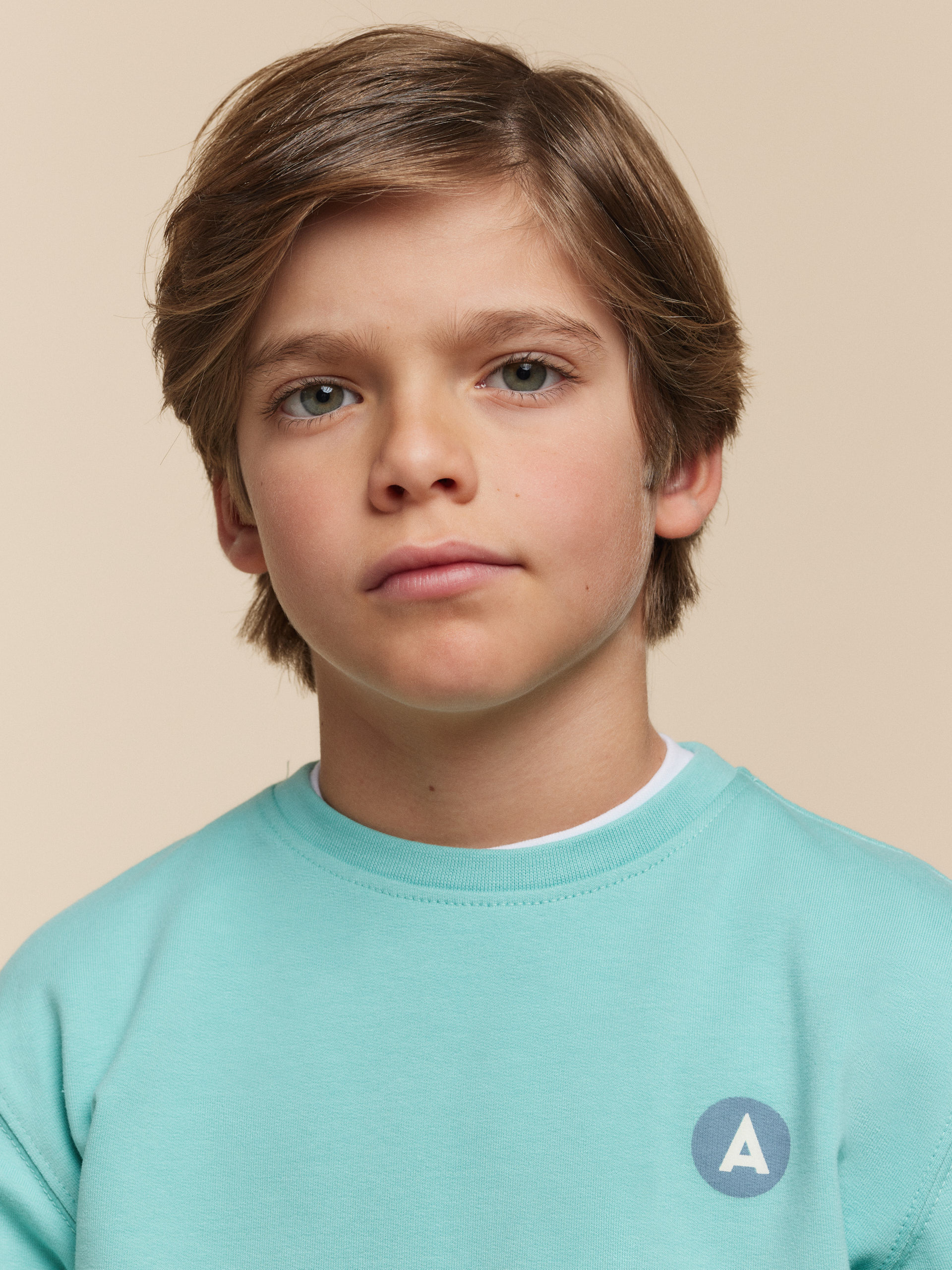 SUDADERA LOGO KIDS TURQUESA