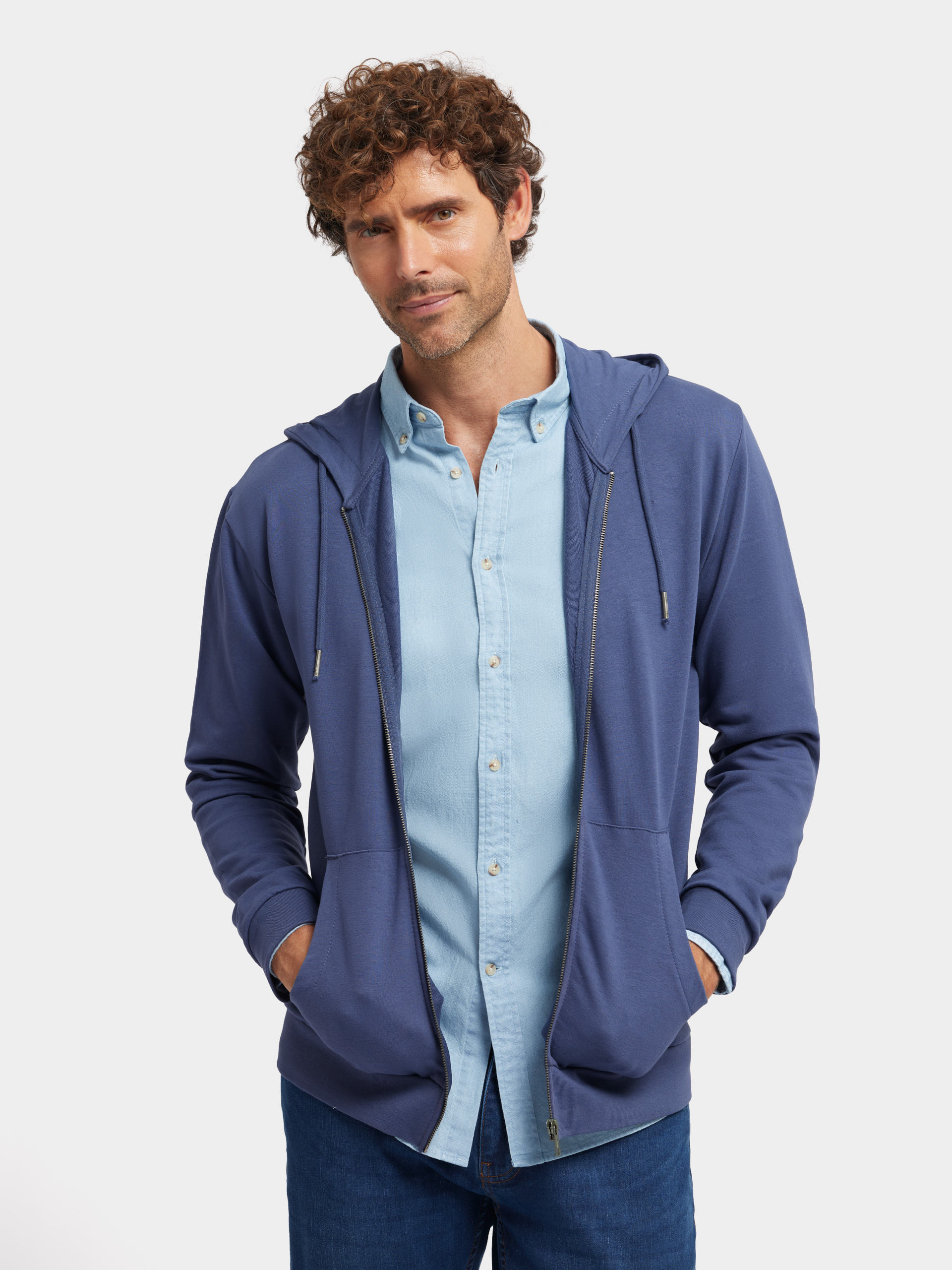 SUDADERA ZIPPER AZUL