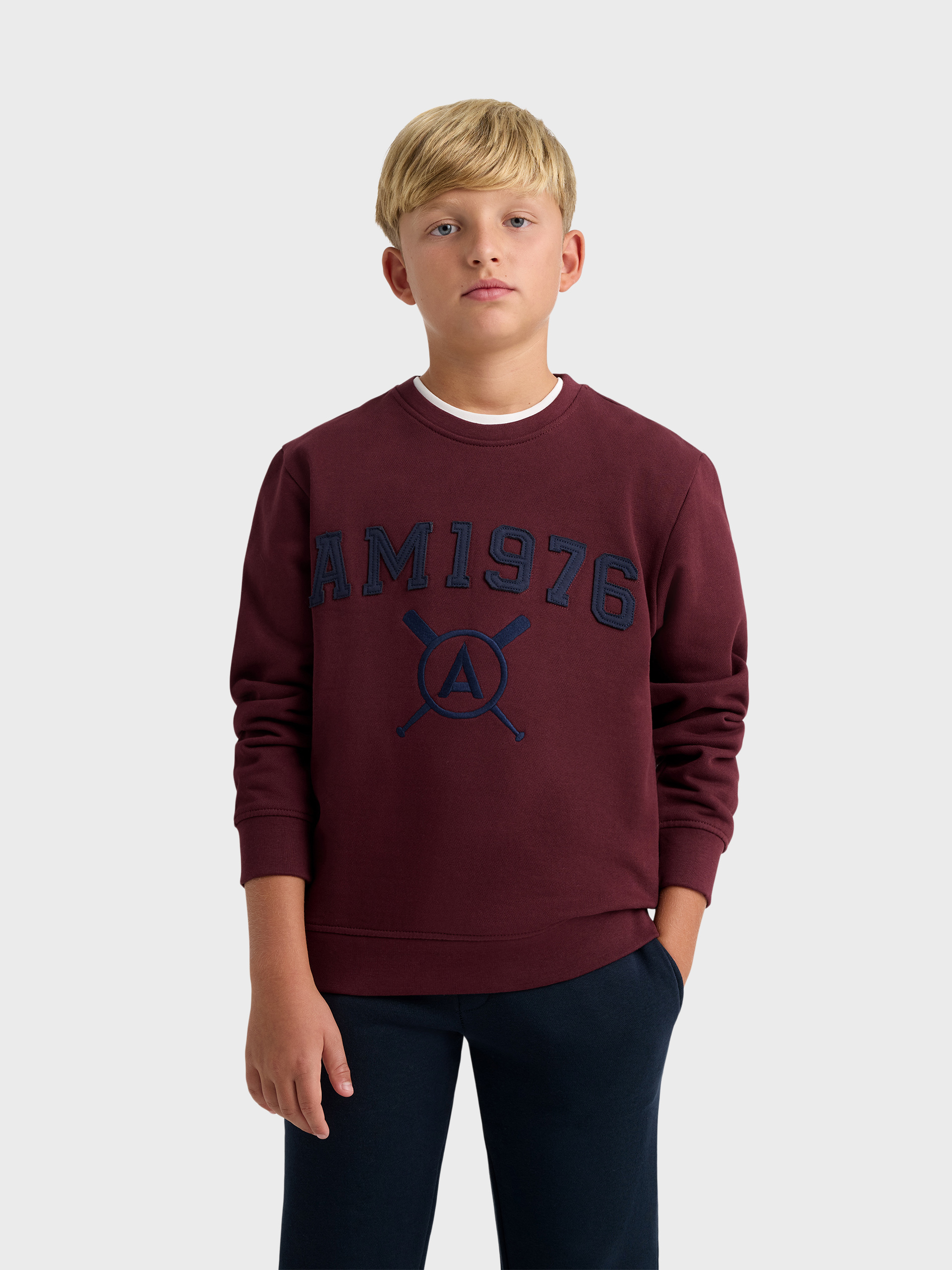 SUDADERA PATCH KIDS BURDEOS