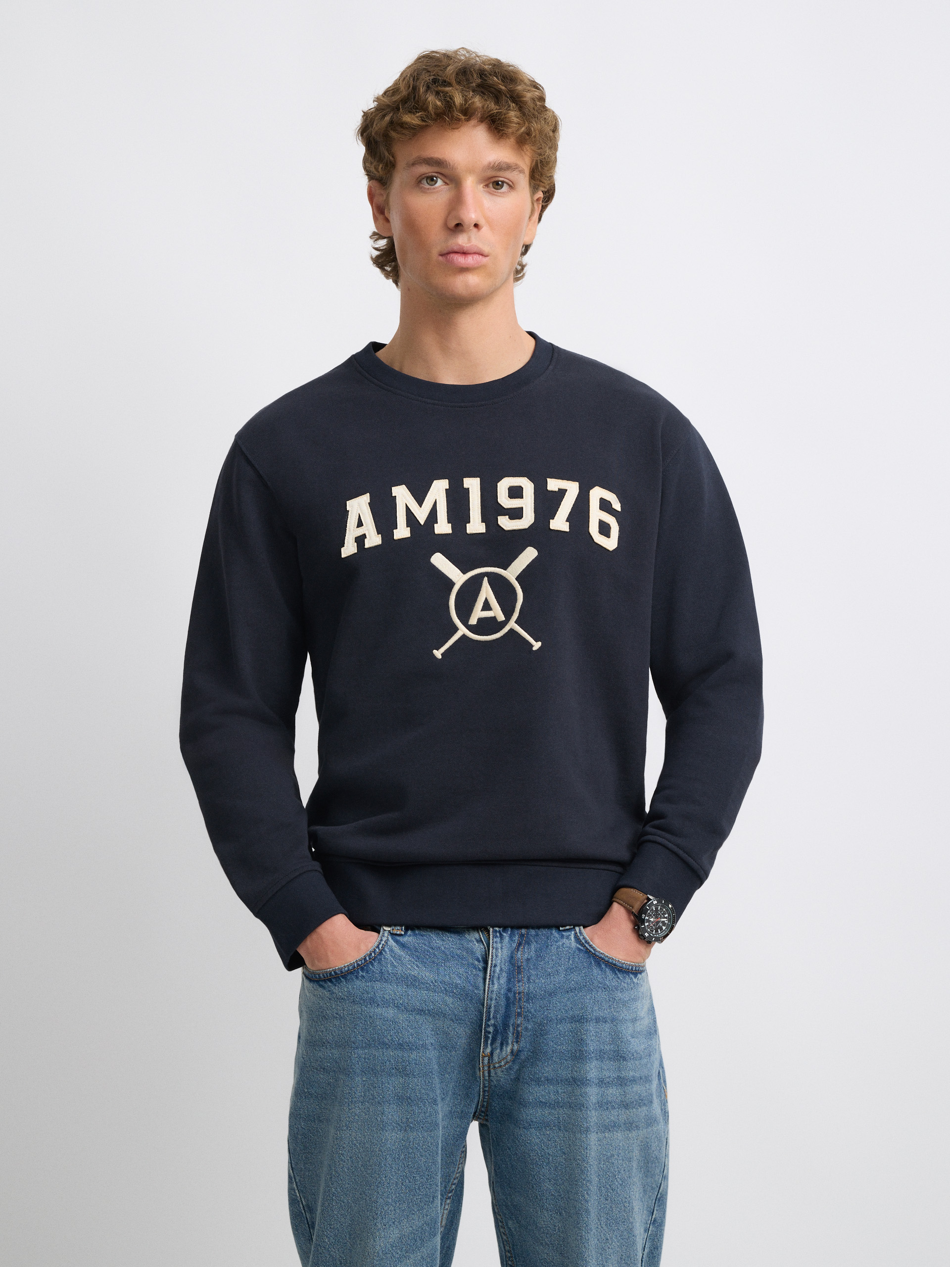 SUDADERA PATCH AZUL MARINO