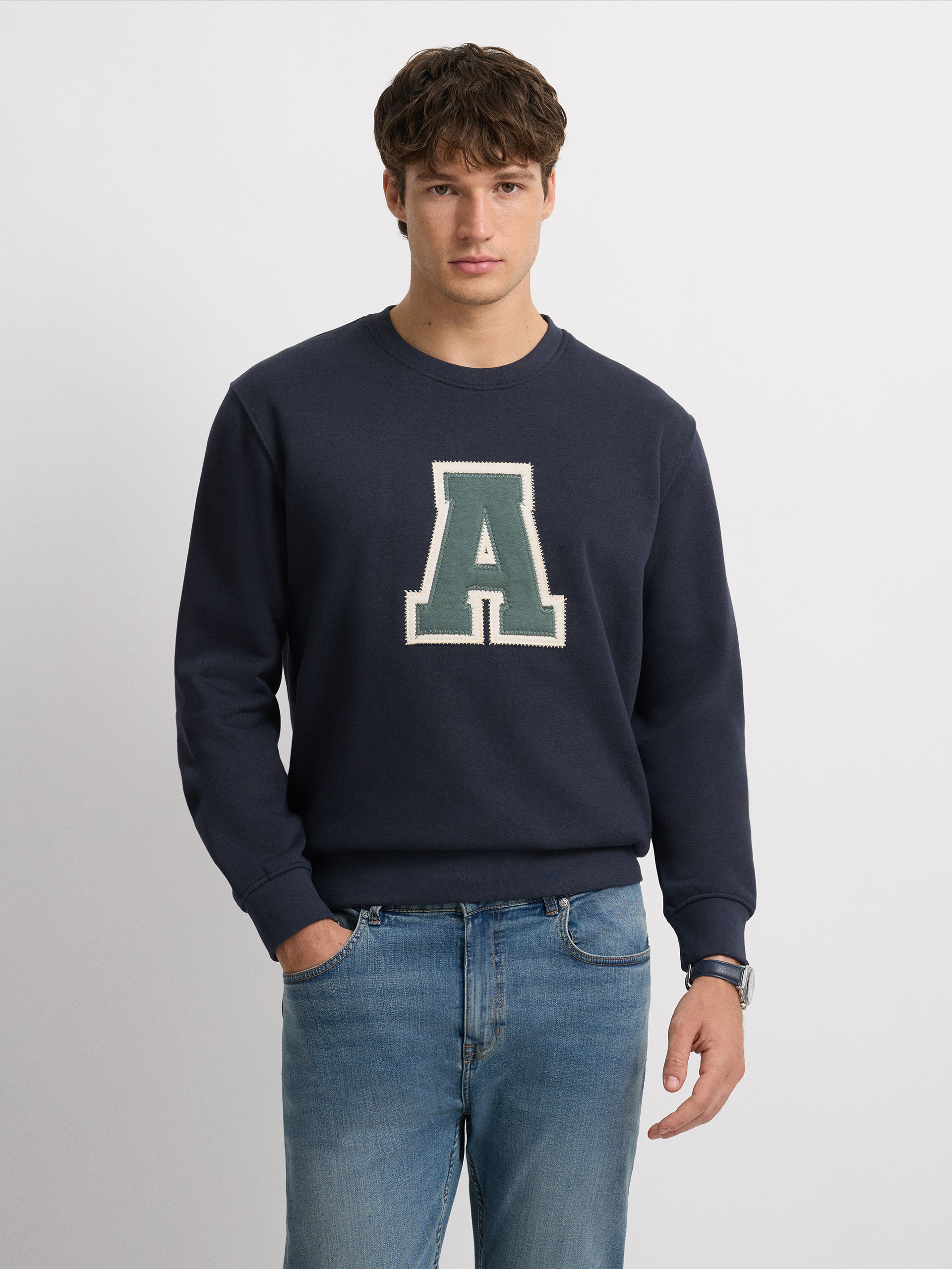 SUDADERA LOGO AZUL MARINO