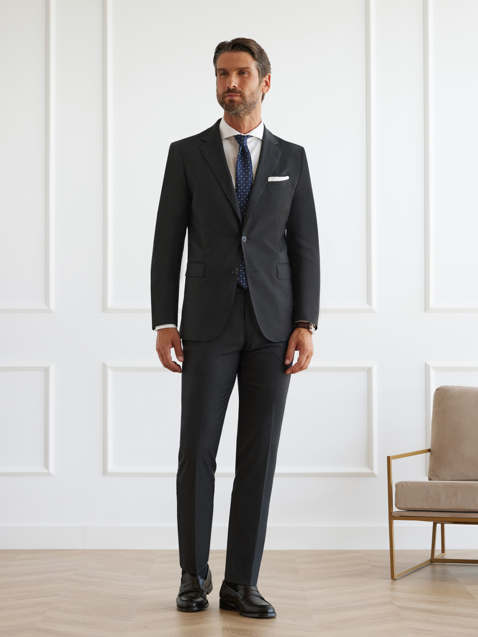 PANTALON FIL A FIL GRIS