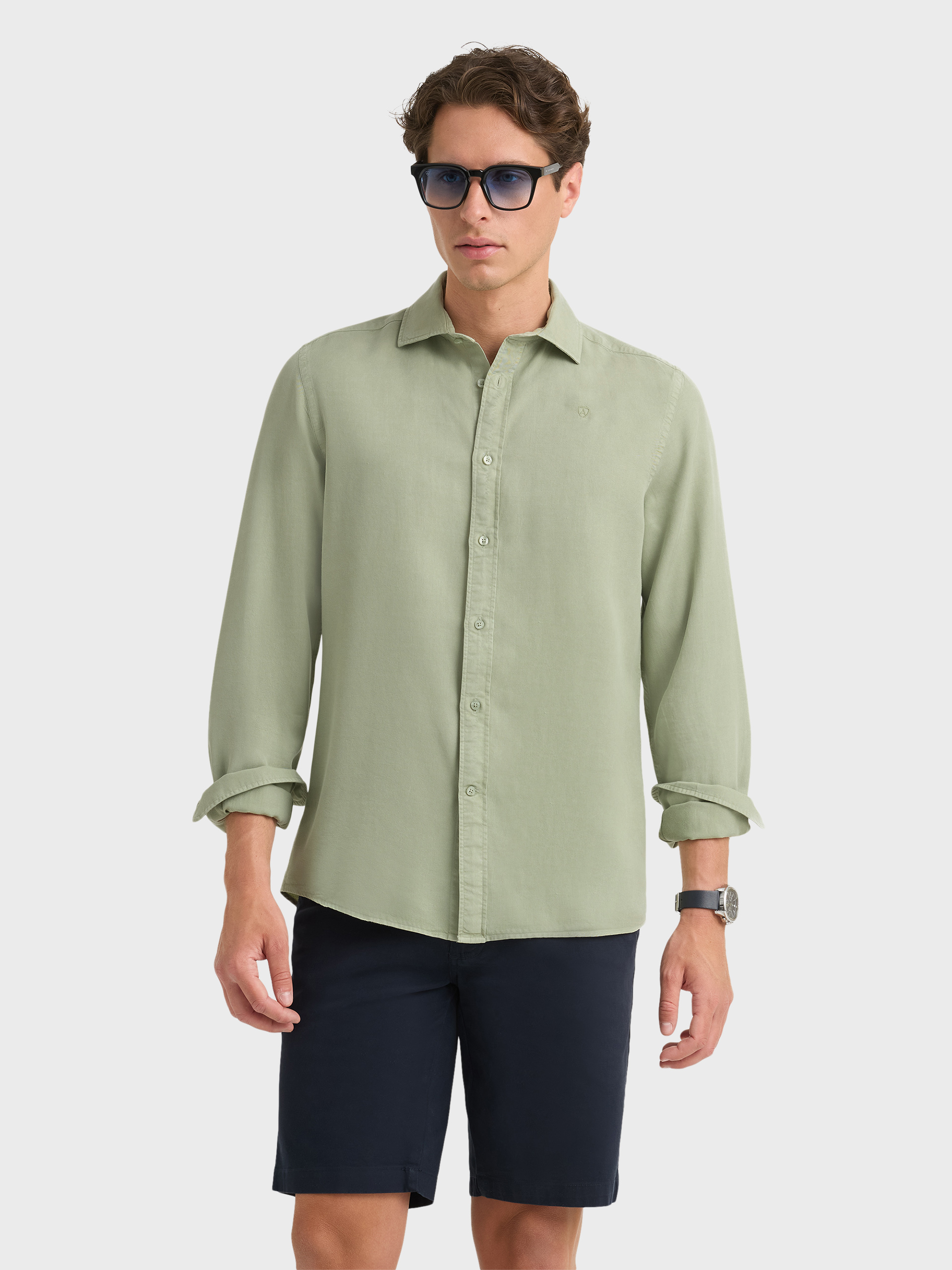 CAMISA TENCEL VERDE