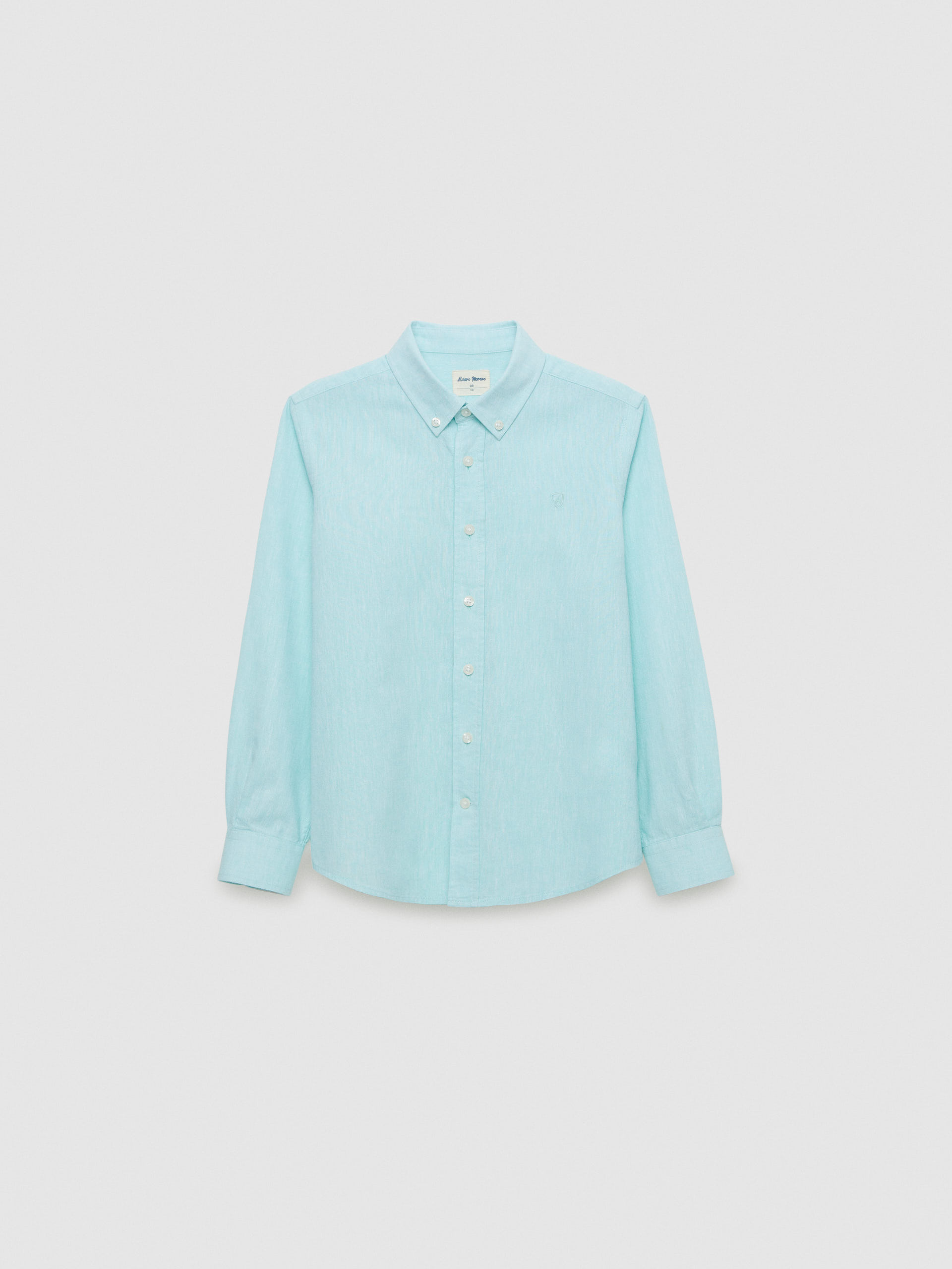 CAMISA LINO C. BOTON KIDS VERDE AGUA