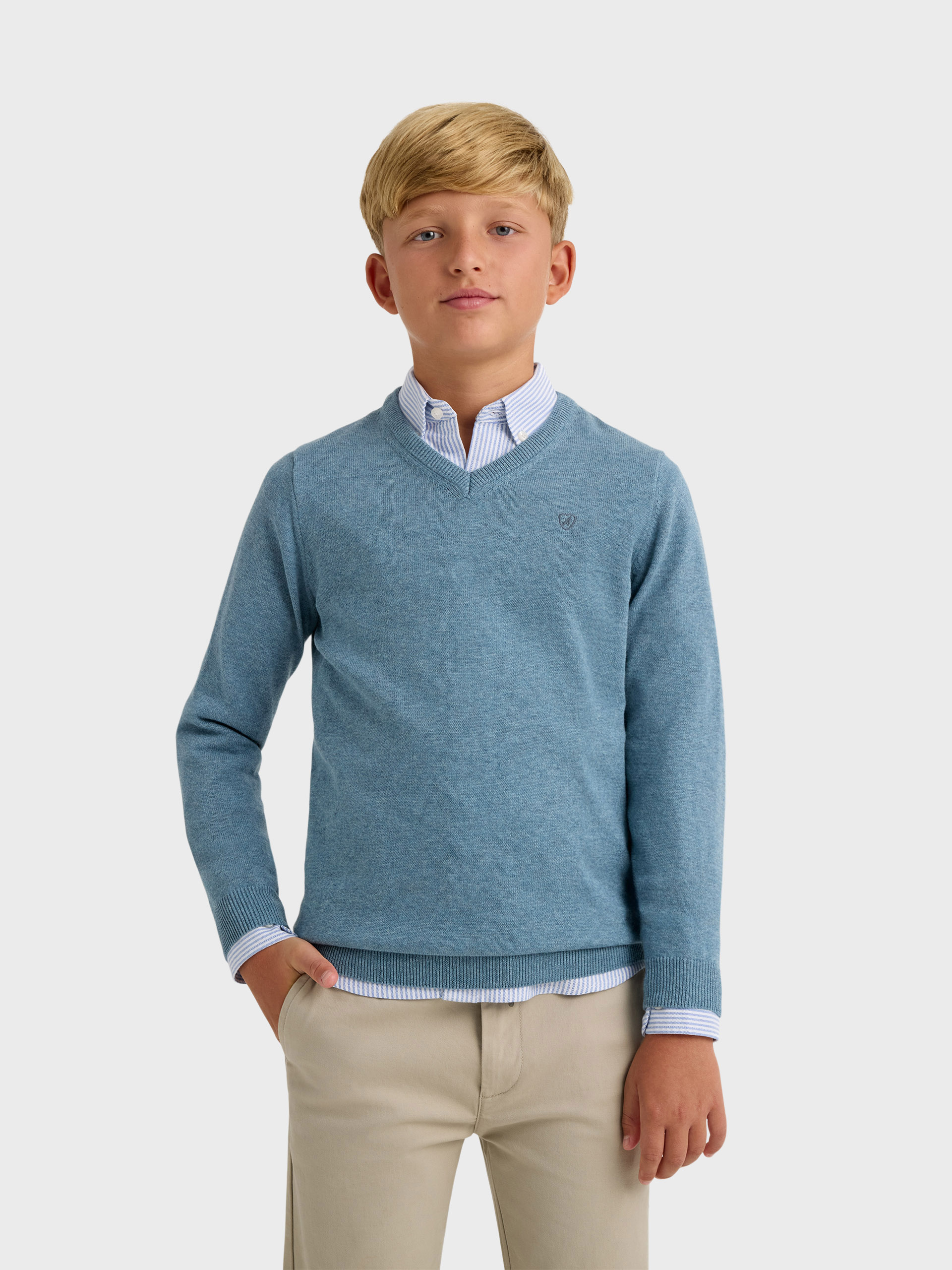 JERSEY V-NECK KIDS CELESTE