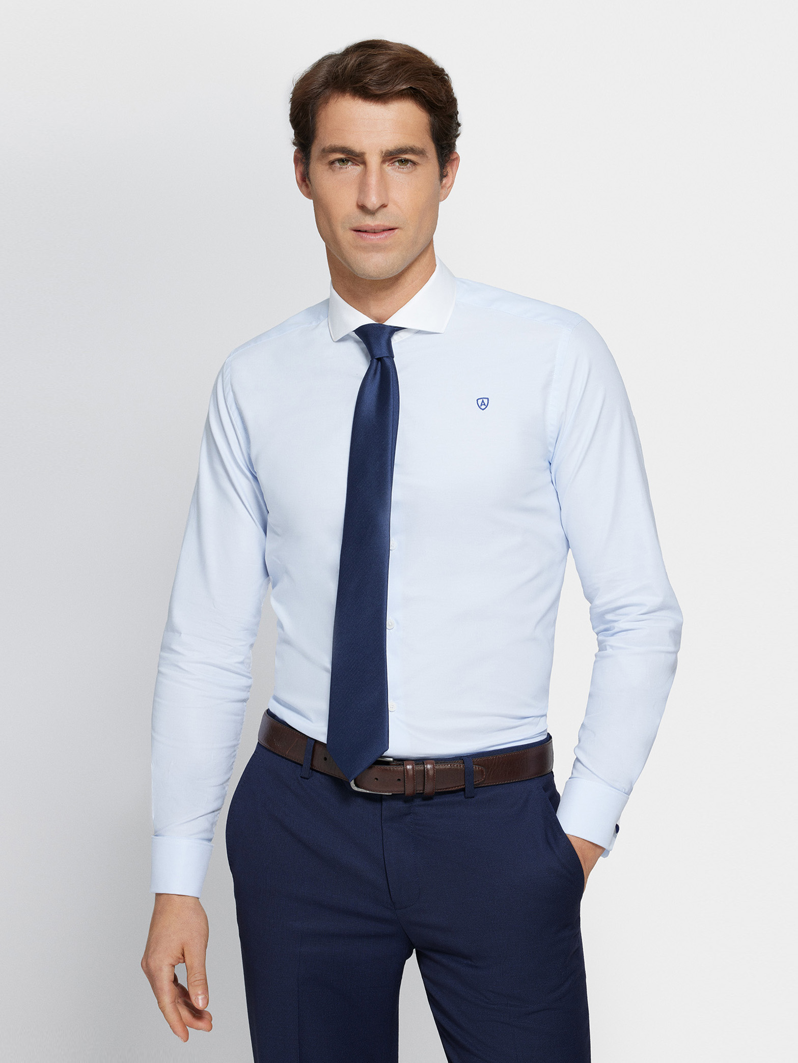 CAMISA OXFORD C. BLANCO CELESTE