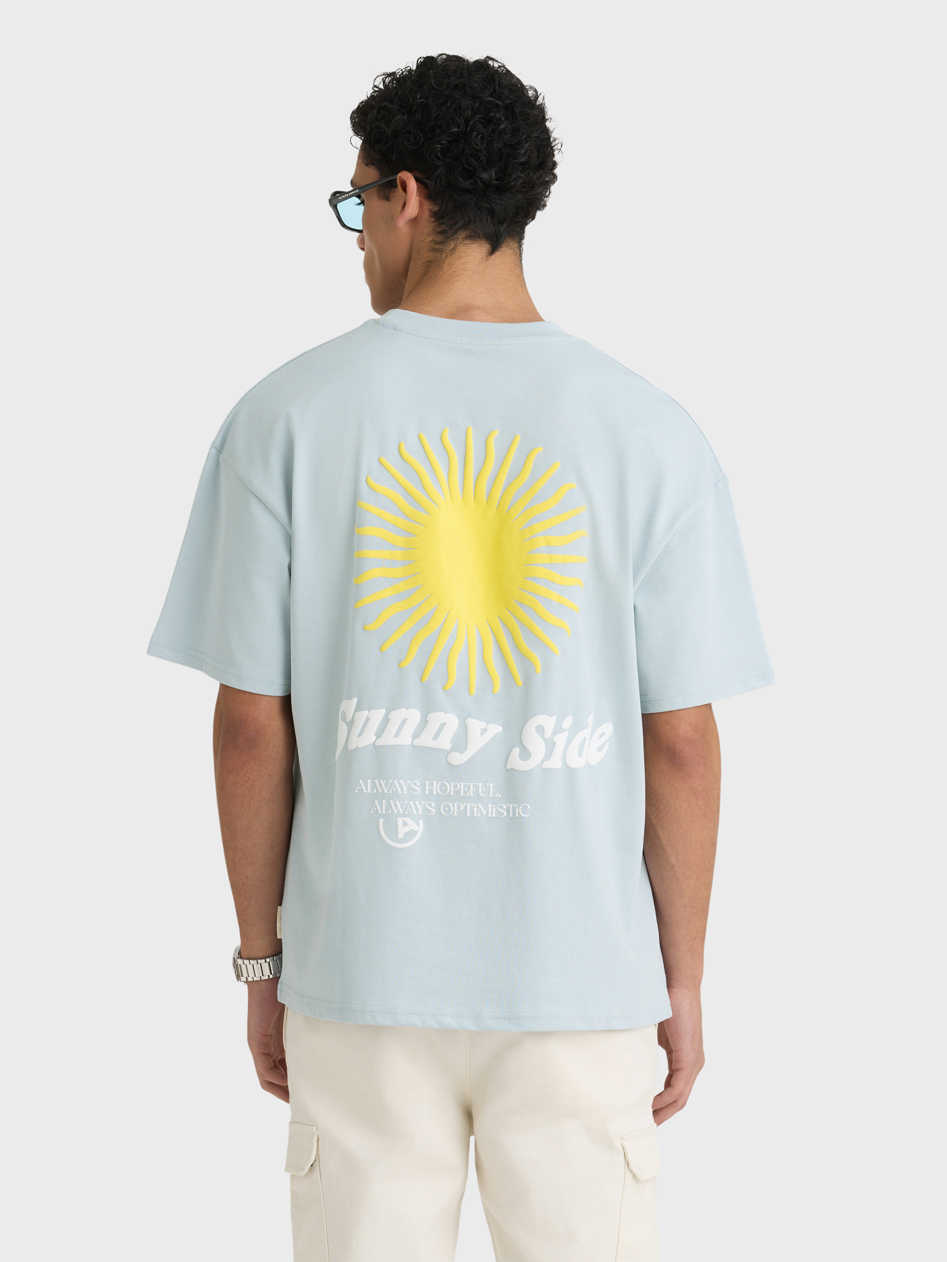 CAMISETA SIDE CELESTE