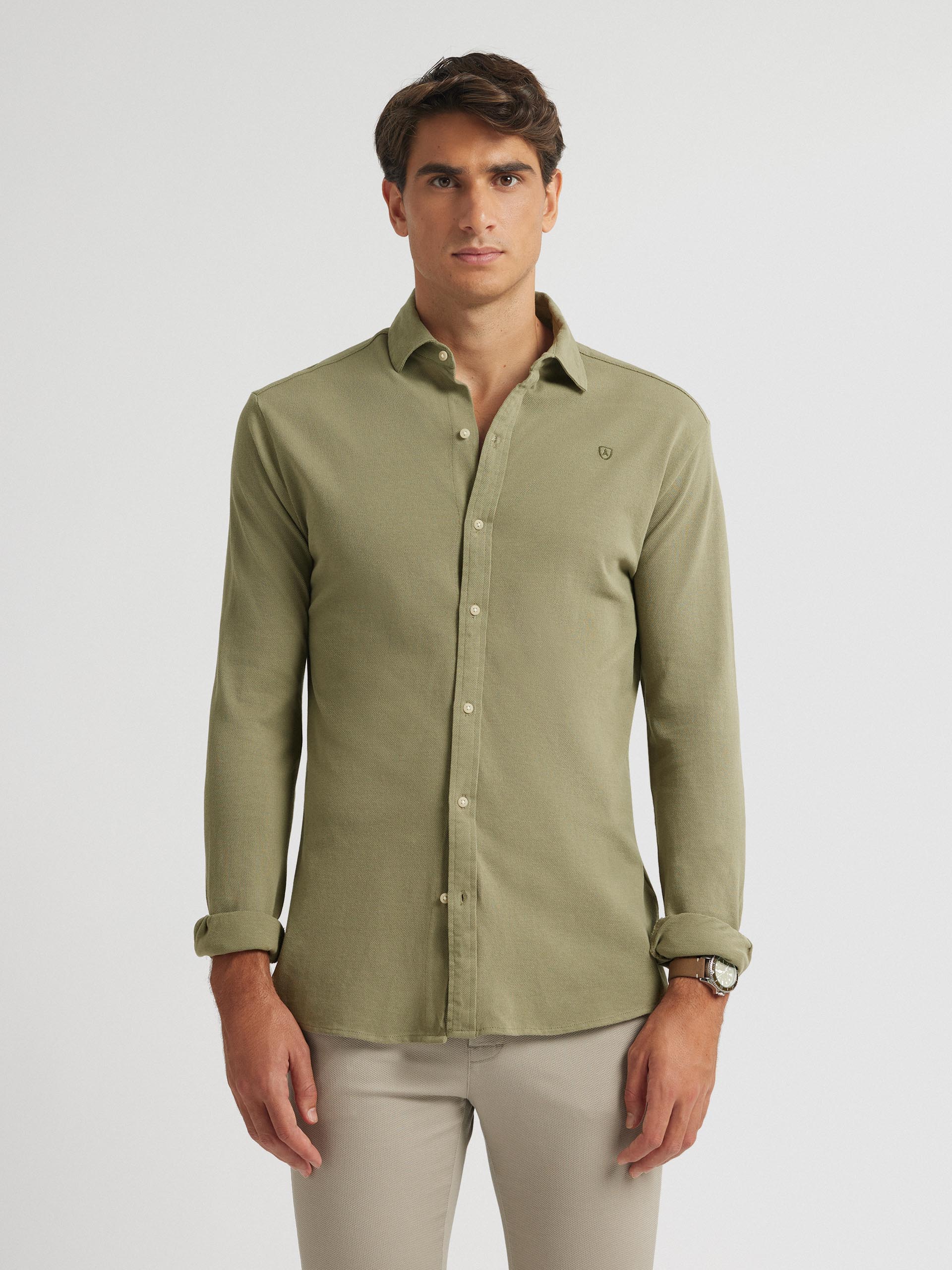 Camisa pique top hombre