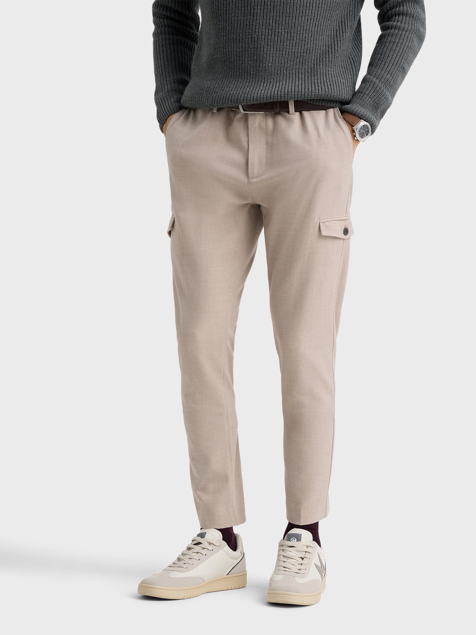 PANTALON CARGO FRANELA BEIGE