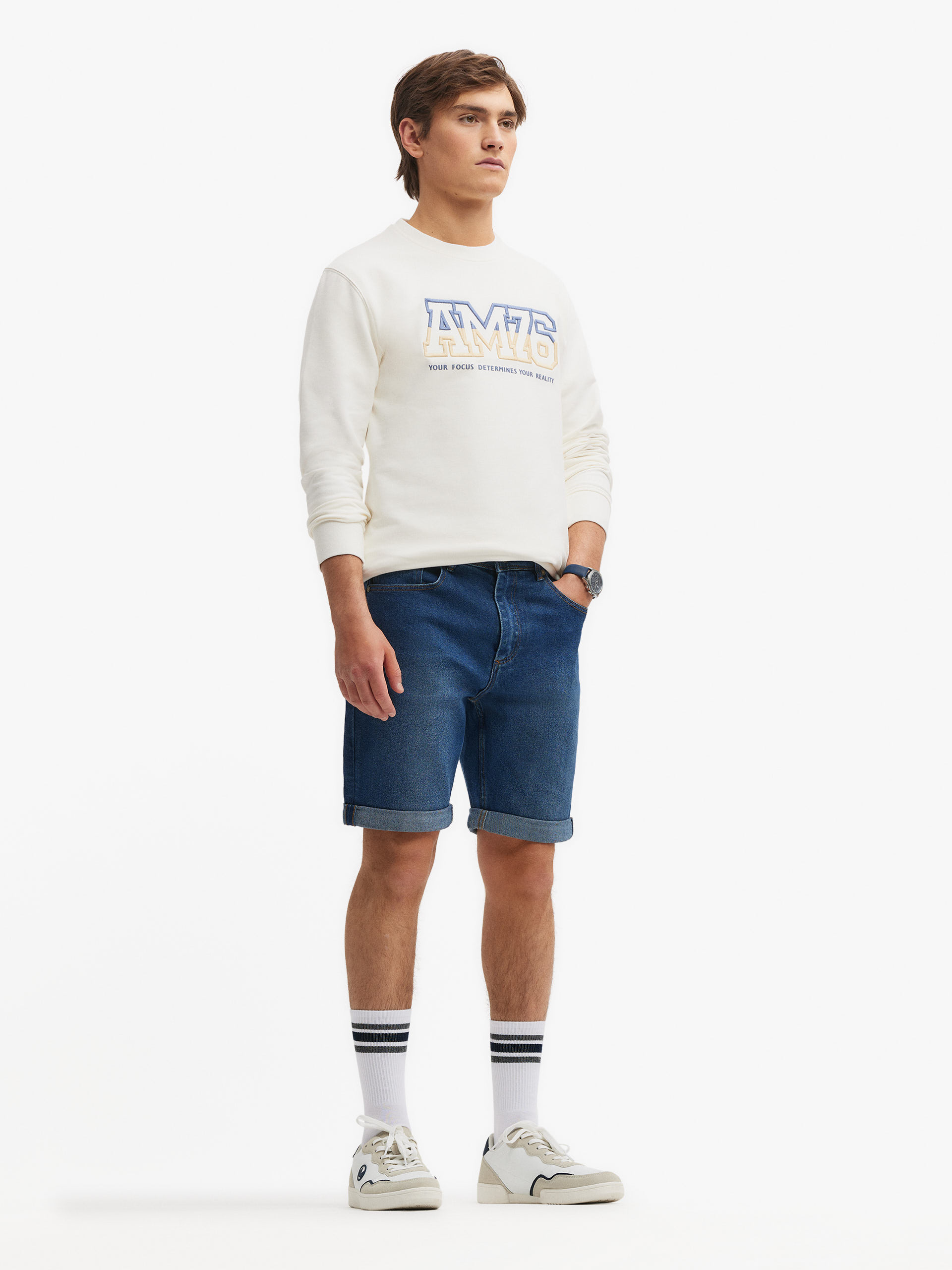BERMUDA DENIM VUELTA AZUL MARINO