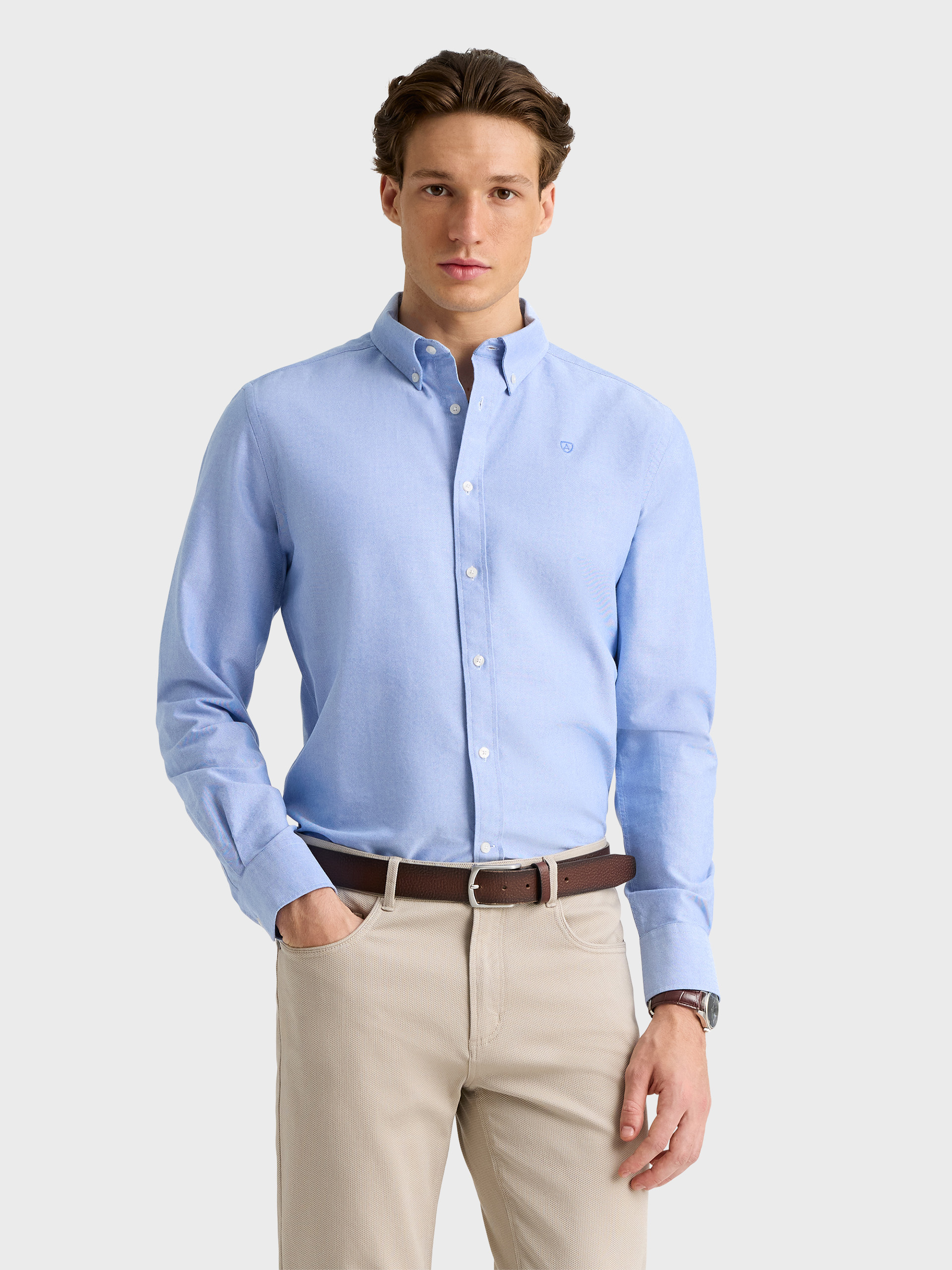 CAMISA OXFORD SOLID AZUL