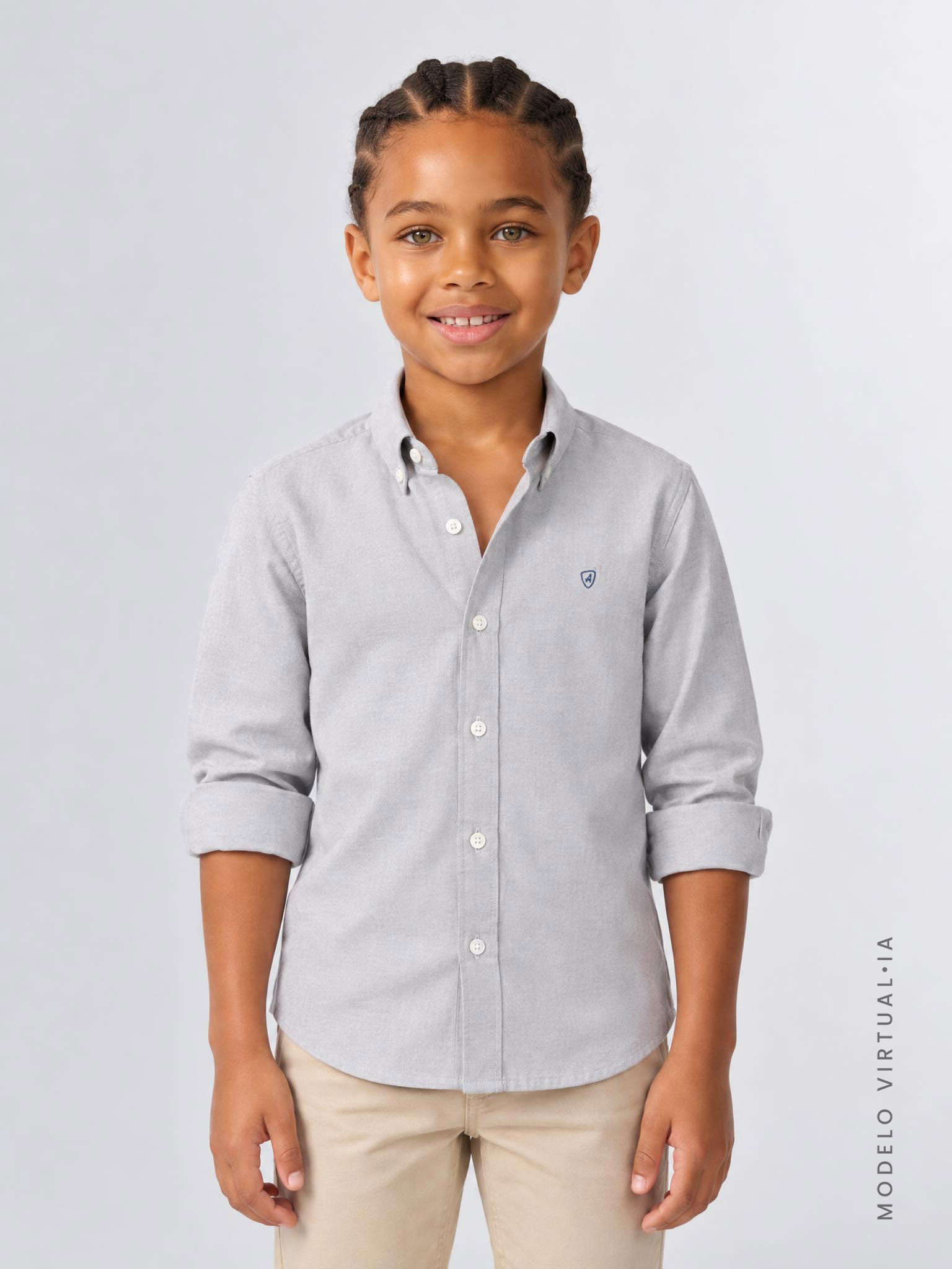 CAMISA OXFORD SOLID KIDS VERDE