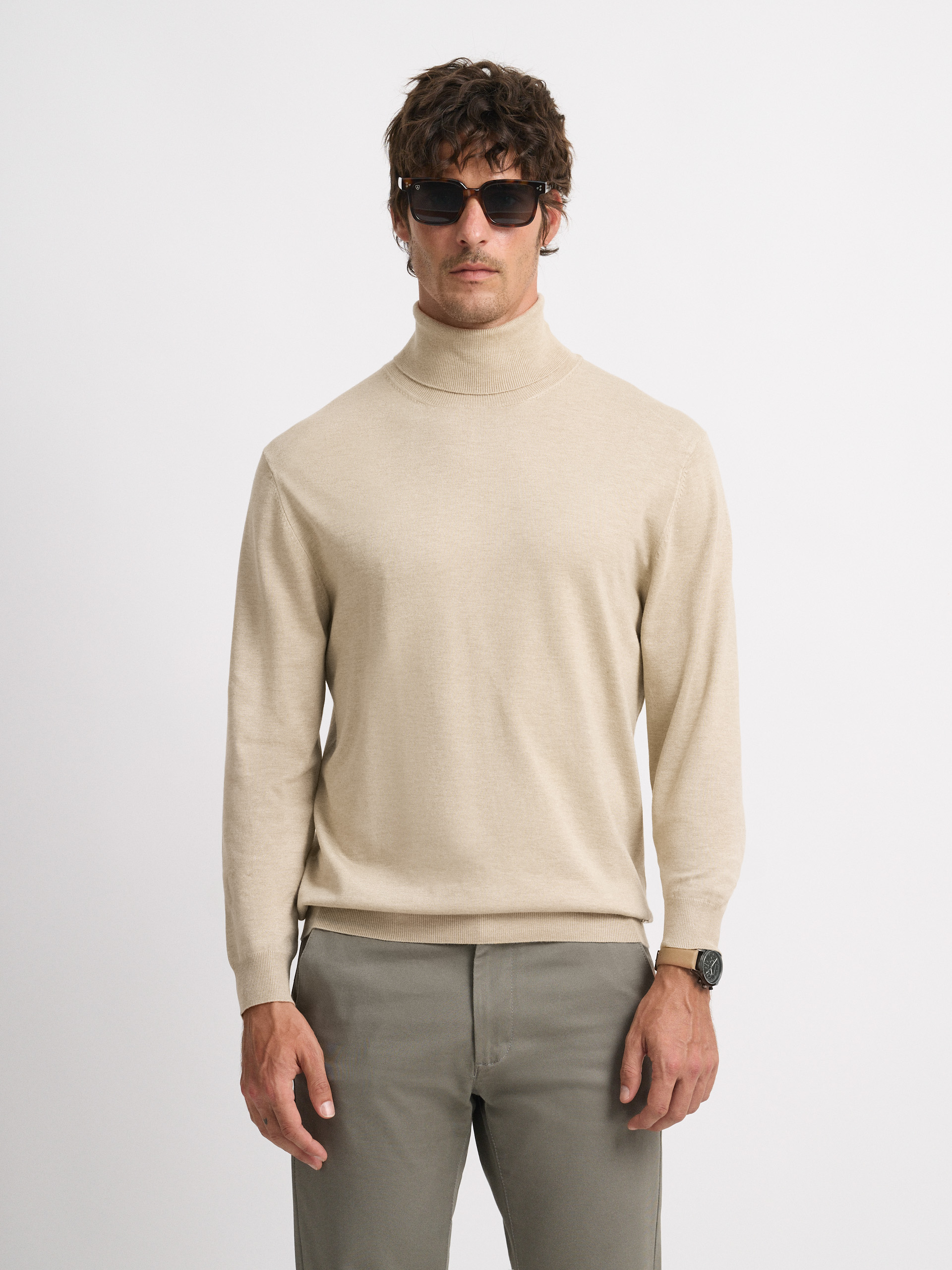 JERSEY CUELLO VUELTO BEIGE